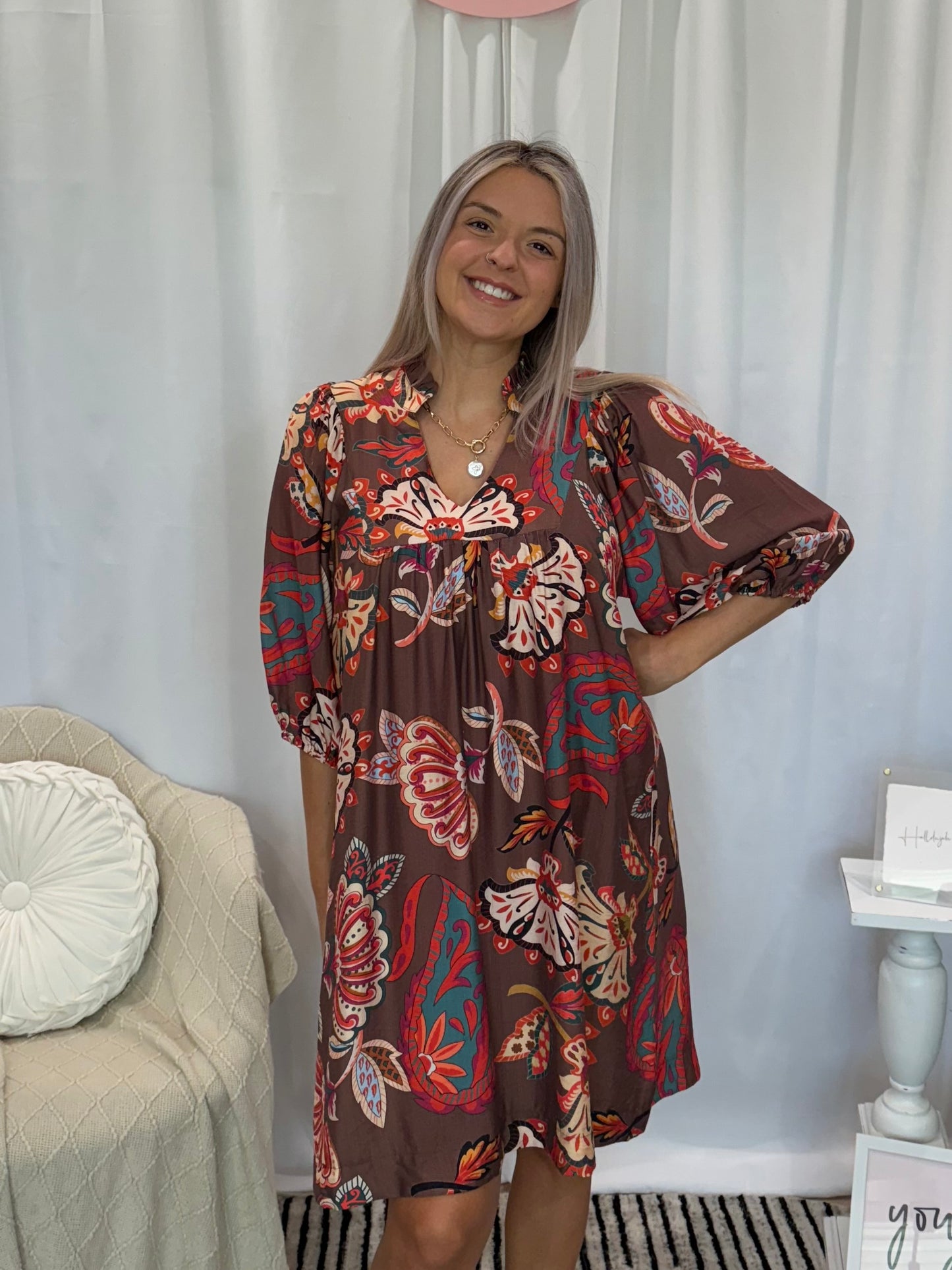 Leafy Brown Dress