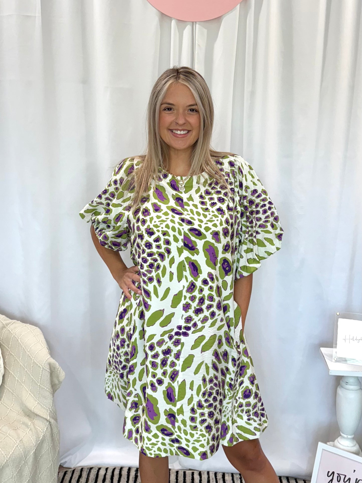 Kiwi Cheetah Dress (Pockets!)