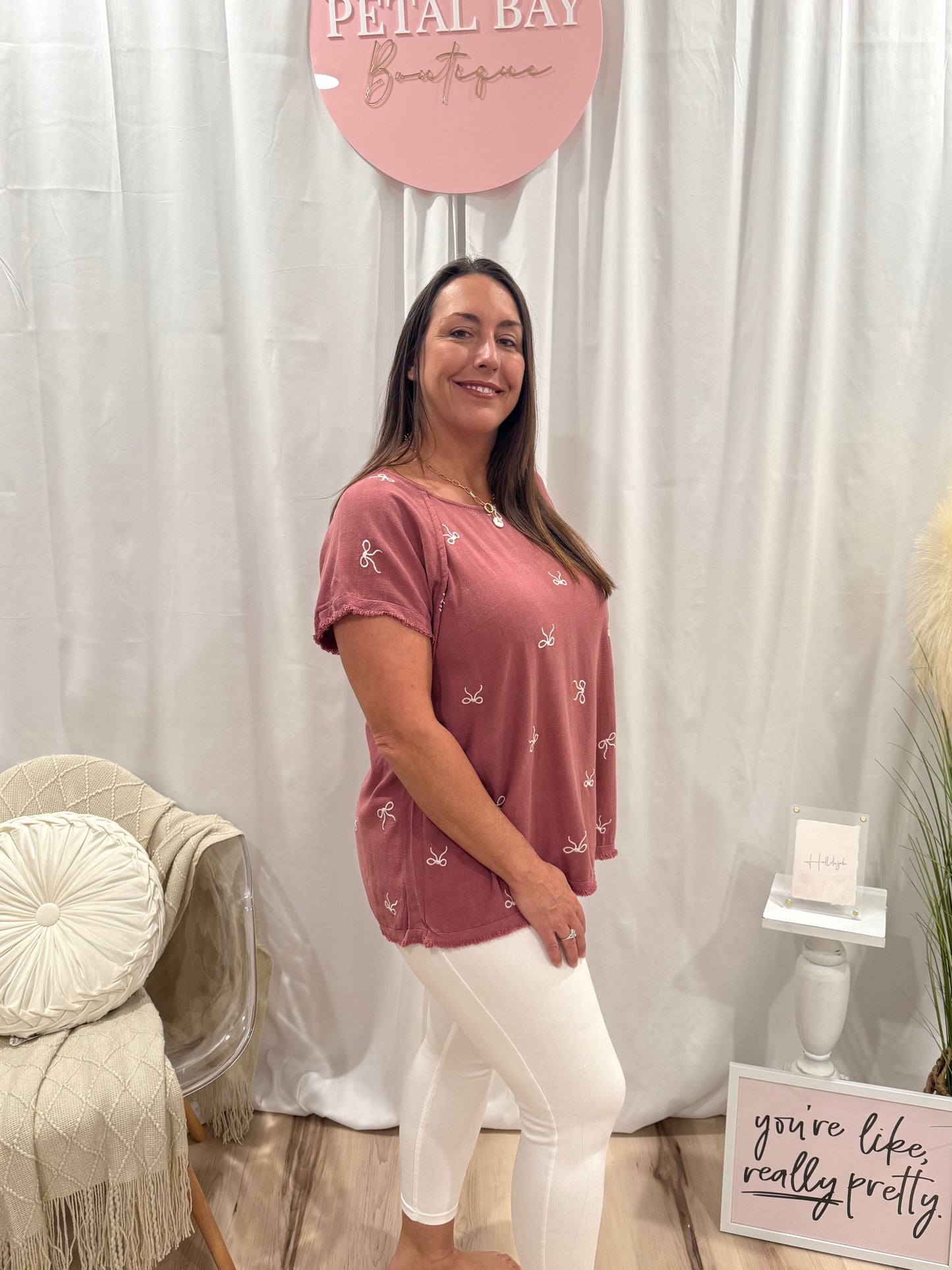 Mauve Bow Top
