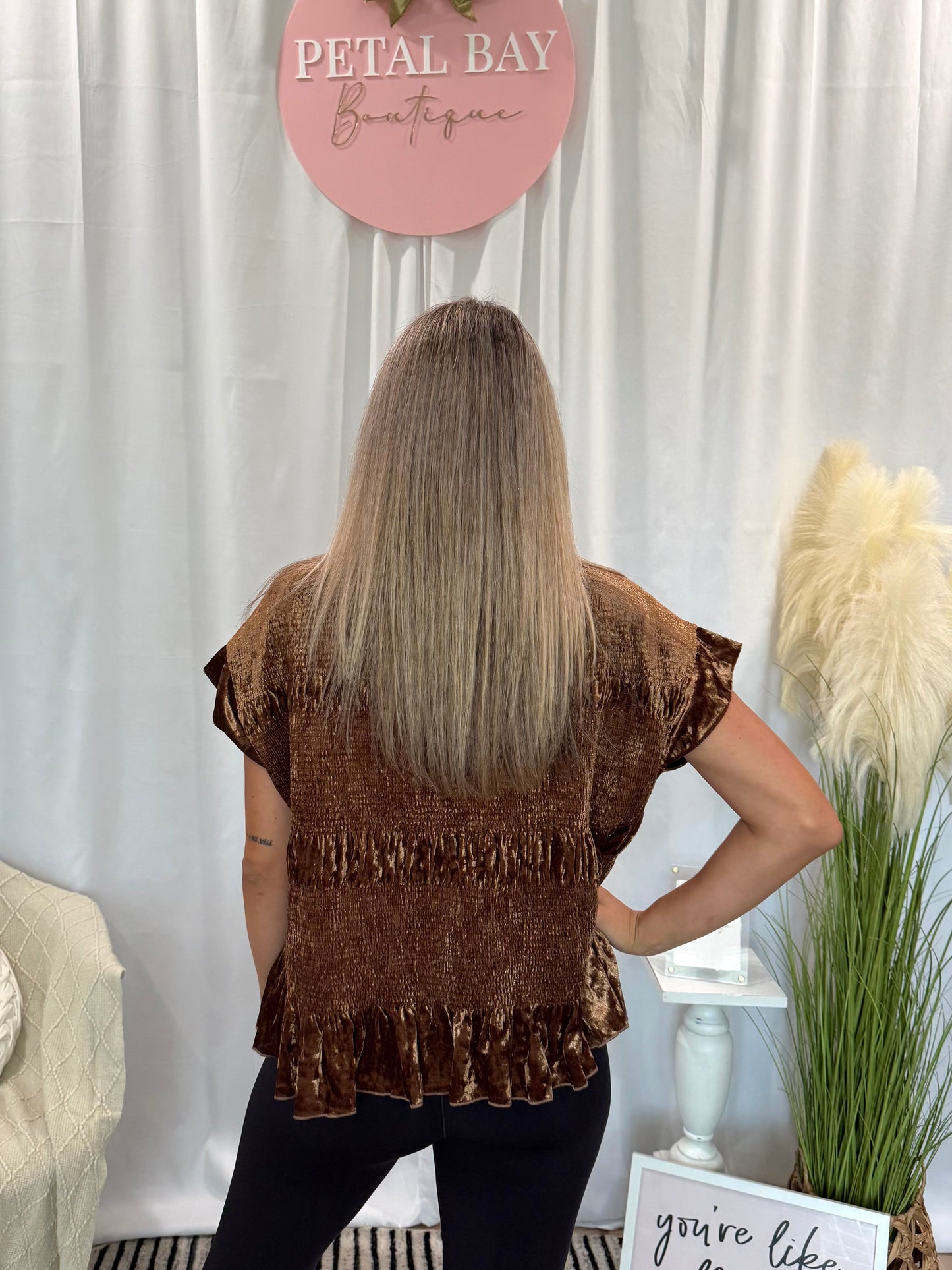 Gold Velvet Galore Top