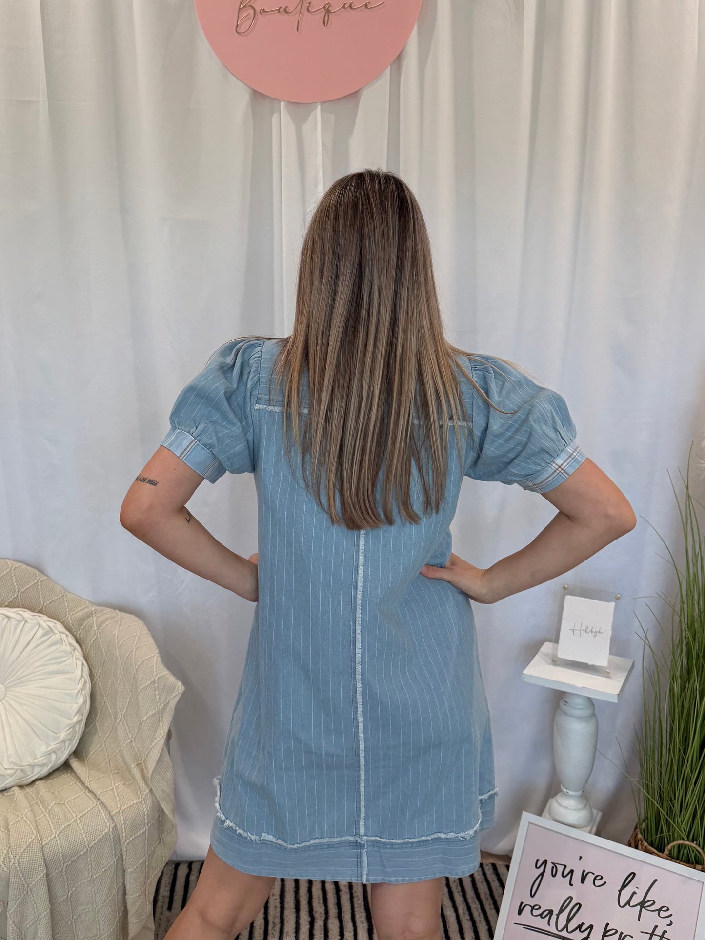 Light Blue Agave Denim Dress