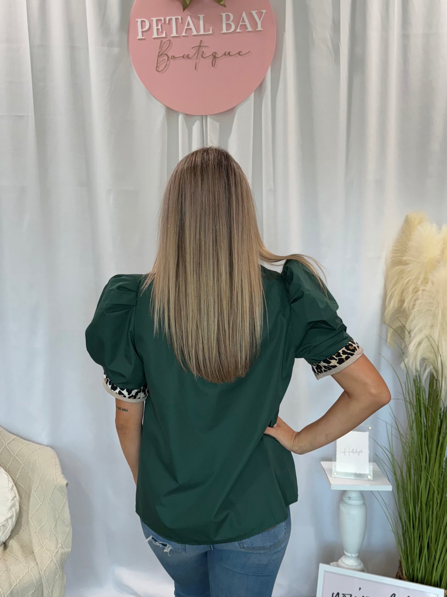 Olive Cheetah Top