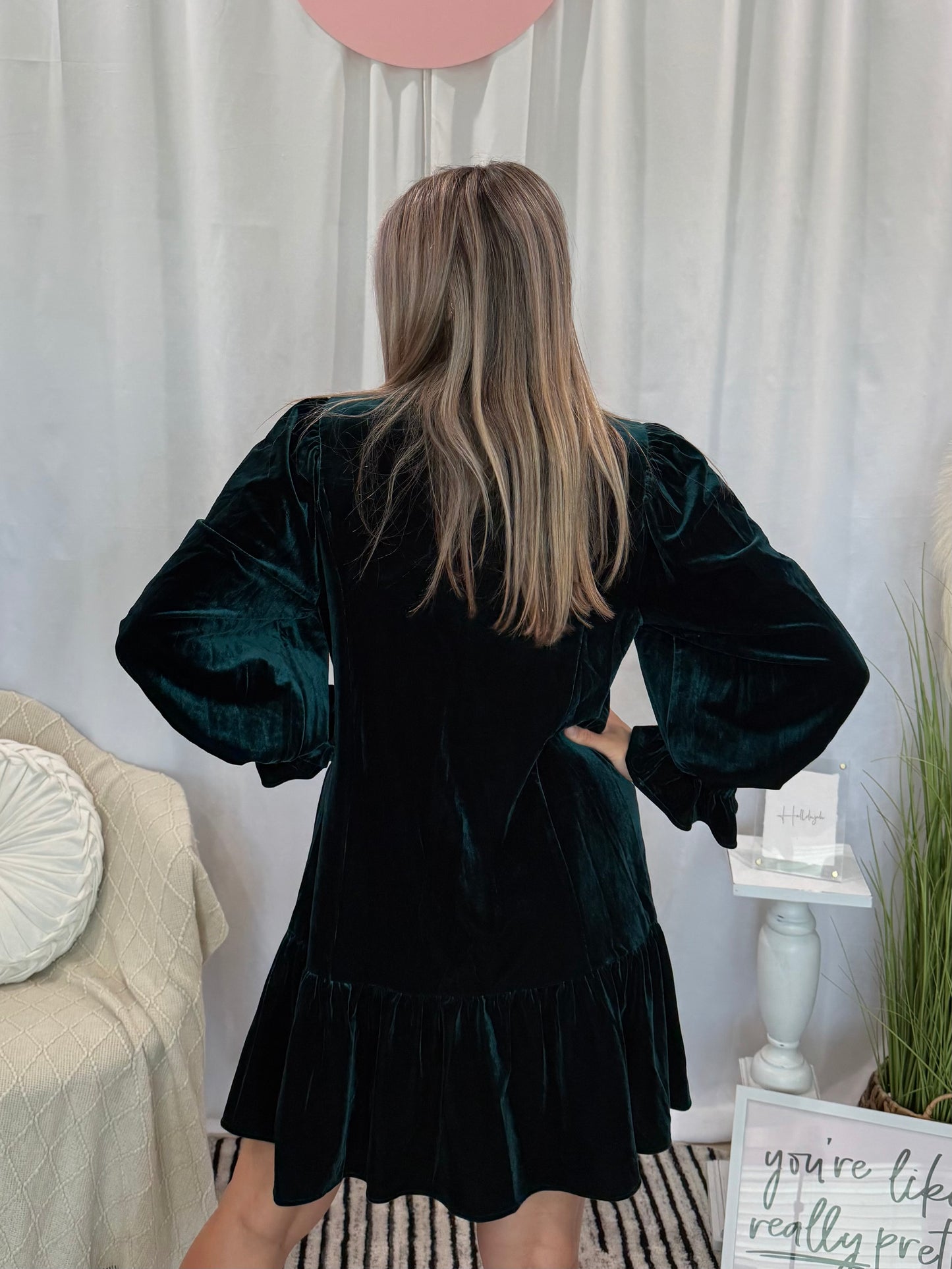 Jade Velvet Dress