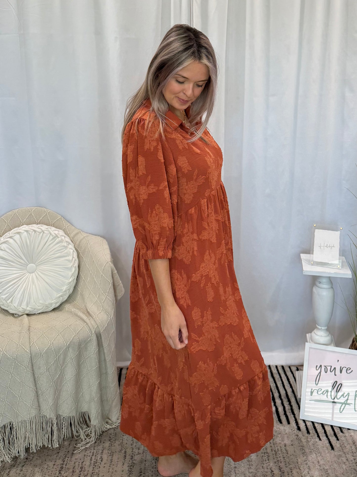 Burnt Orange Elite Dress
