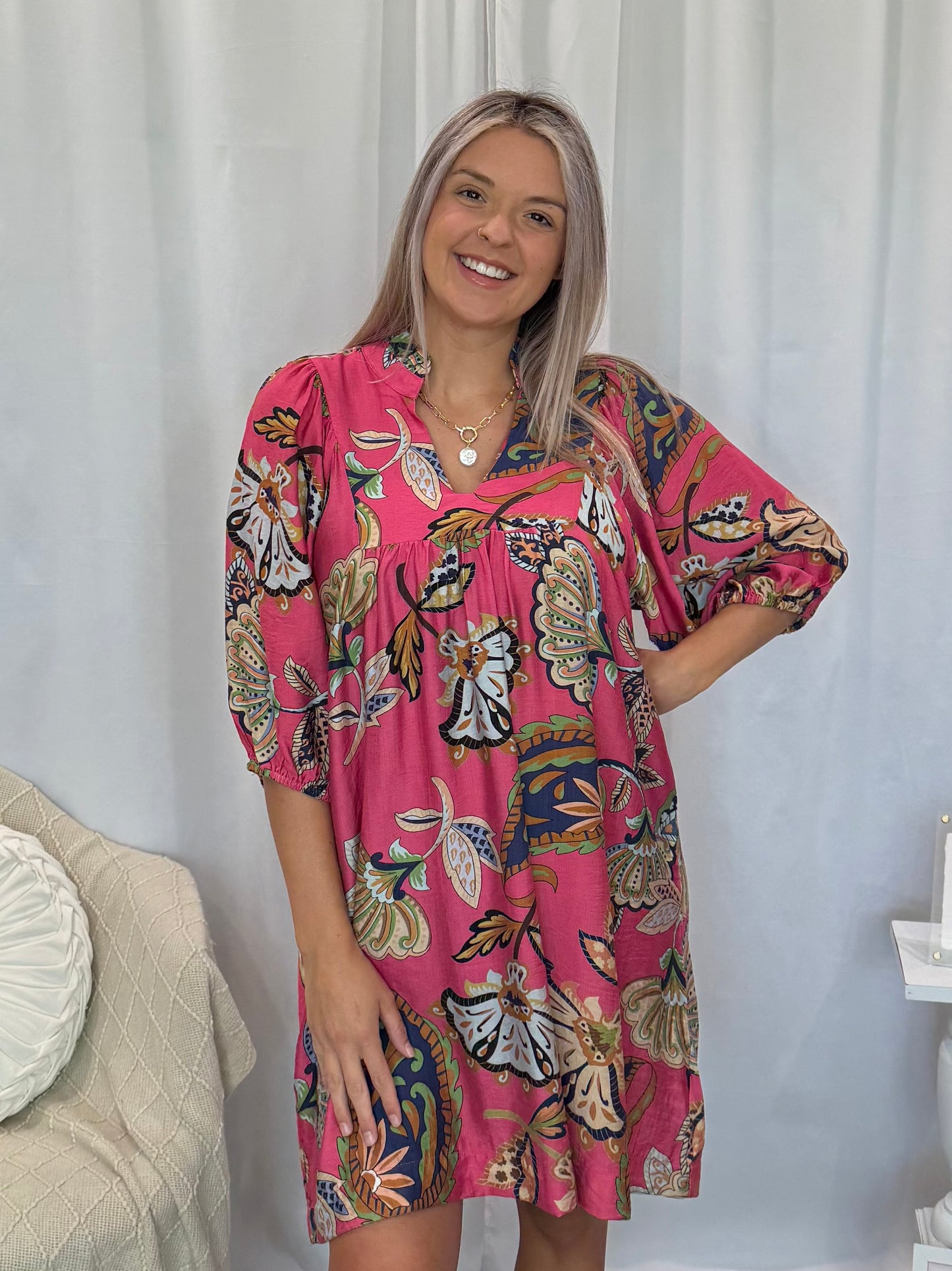 Leafy Pink Dress