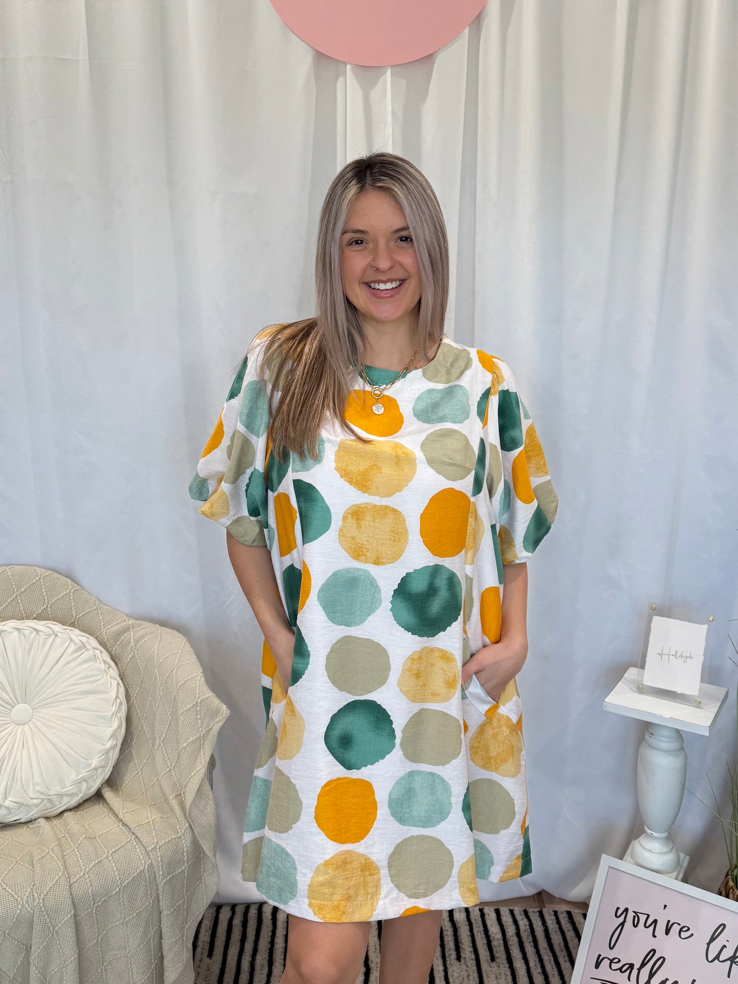 Pineapple Snap Dress (Pockets!)