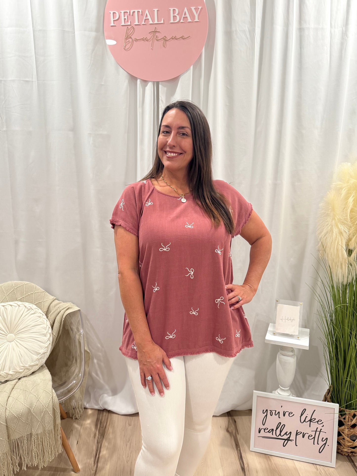 Mauve Bow Top