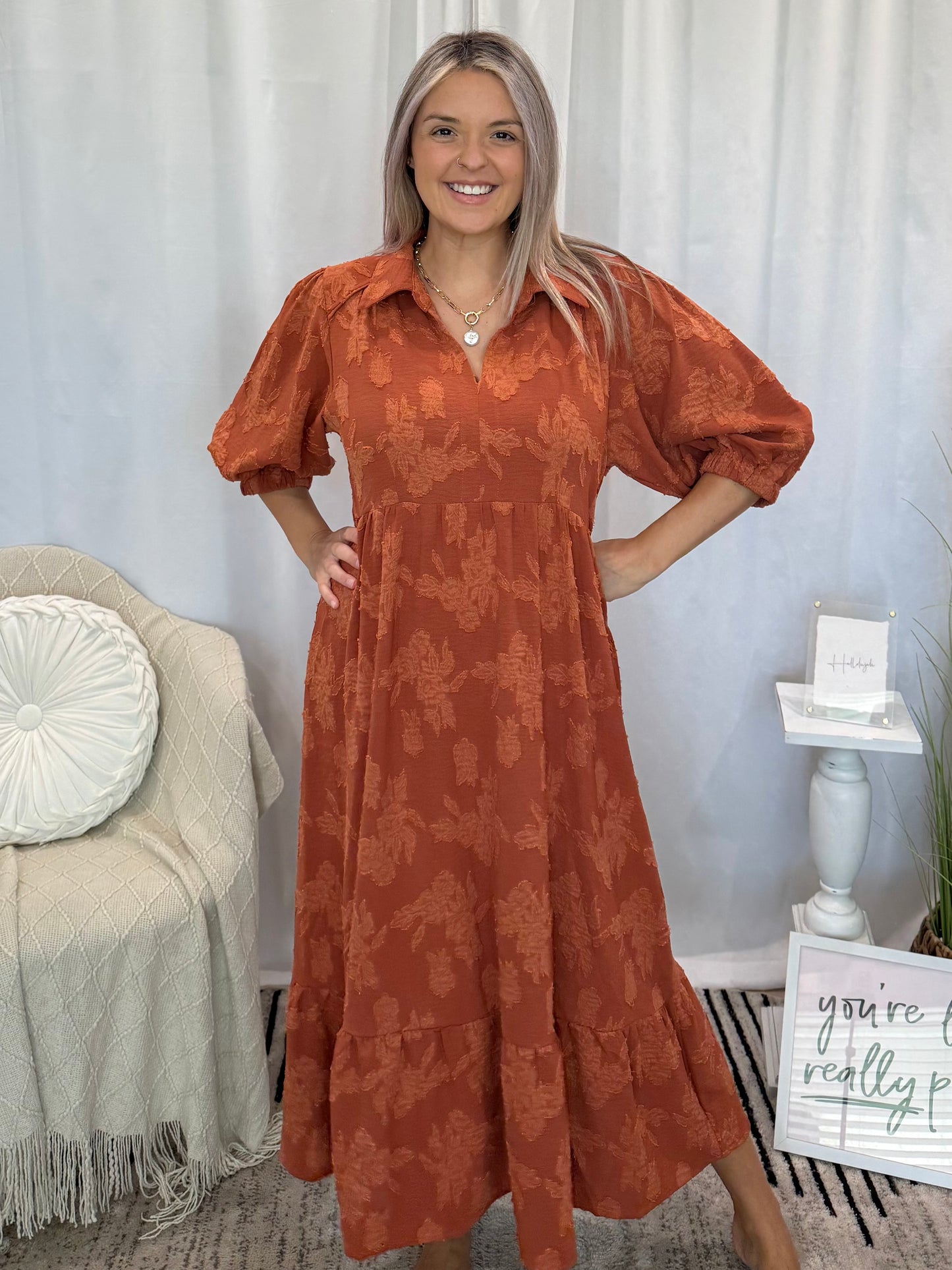 Burnt Orange Elite Dress