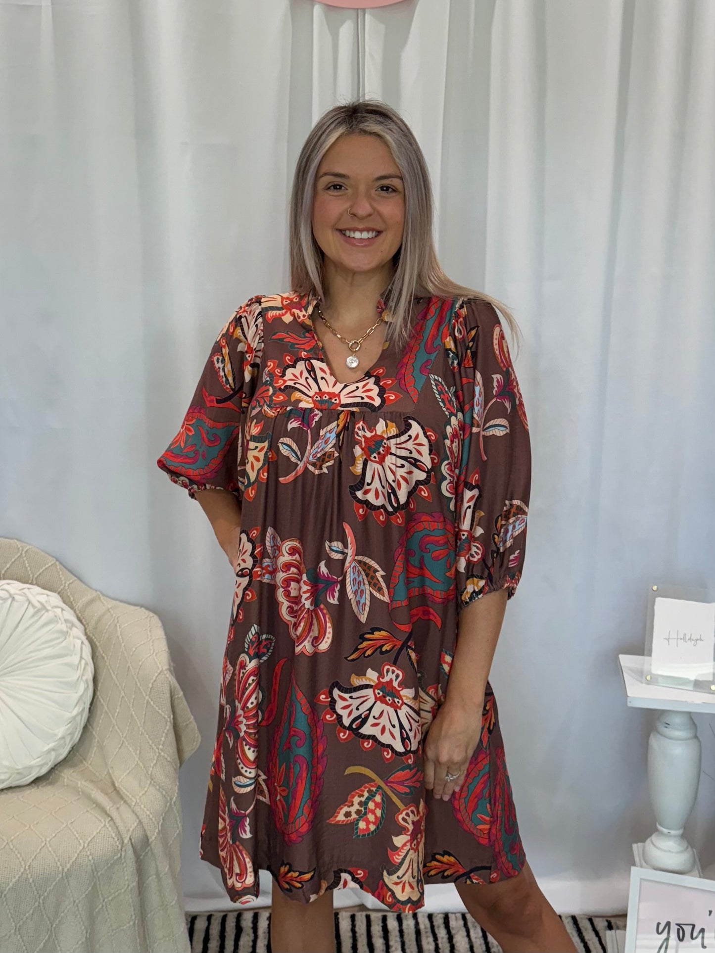 Leafy Brown Dress