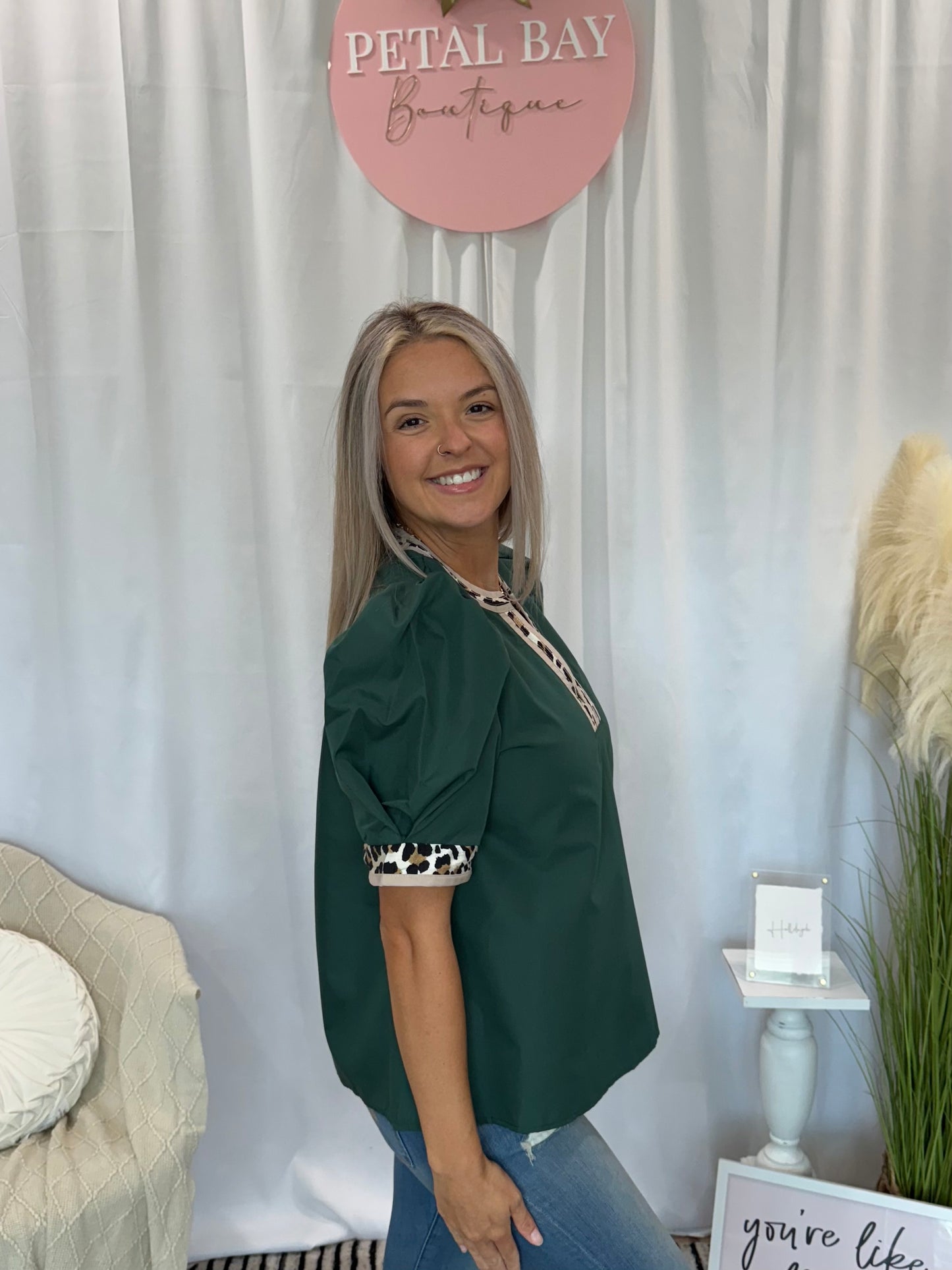 Olive Cheetah Top