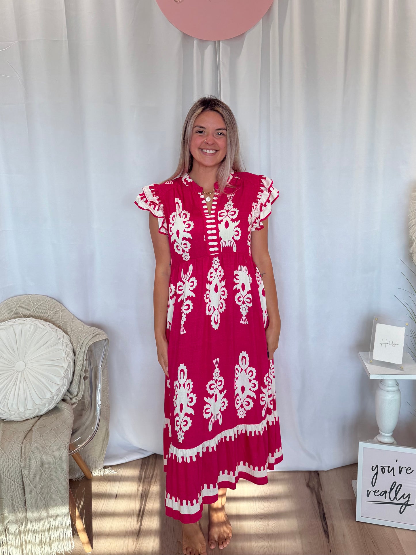 Pink Ruffle French Quarter Dress