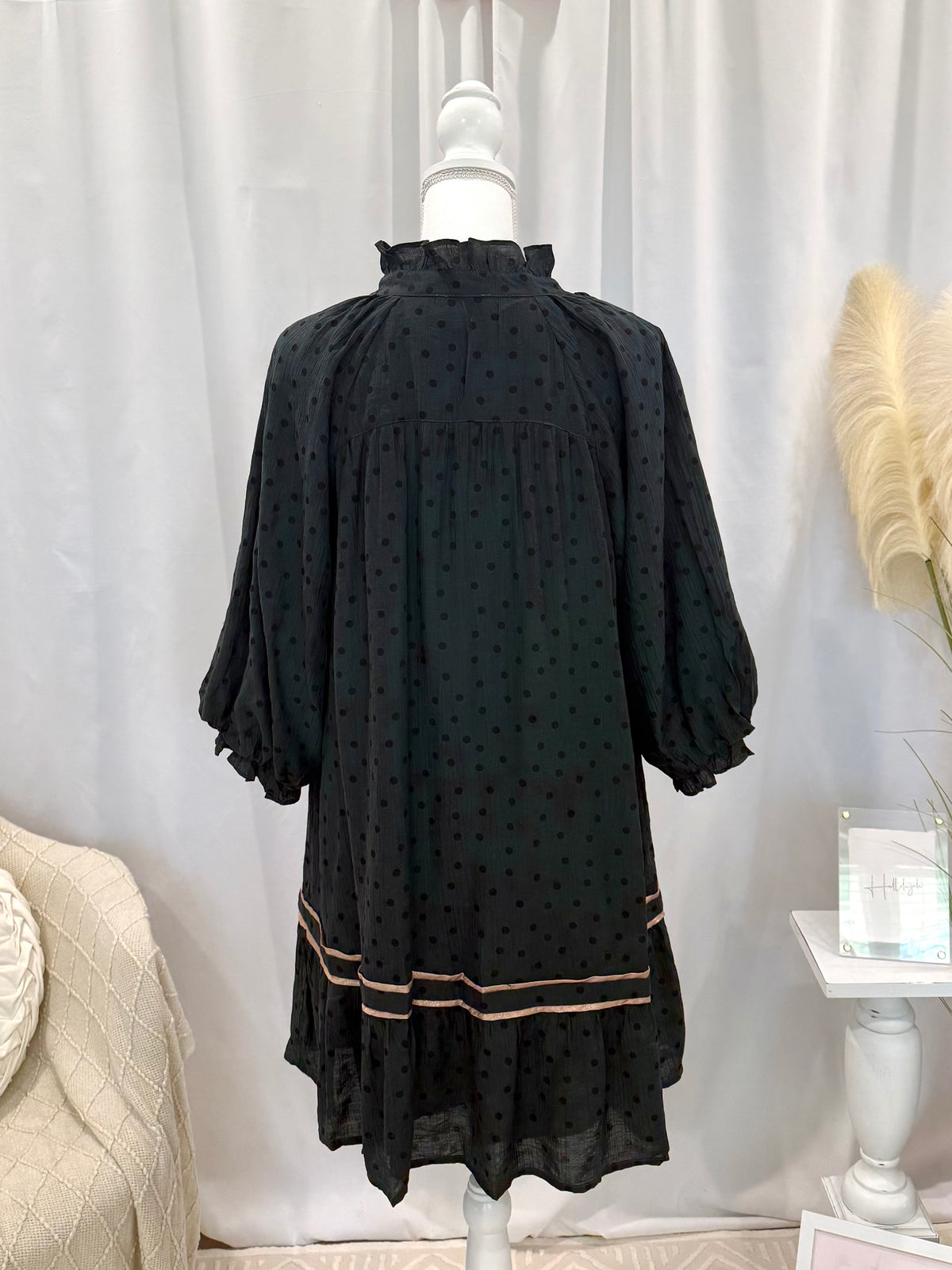 Evergreen Polka Dot Dress (Pockets!)