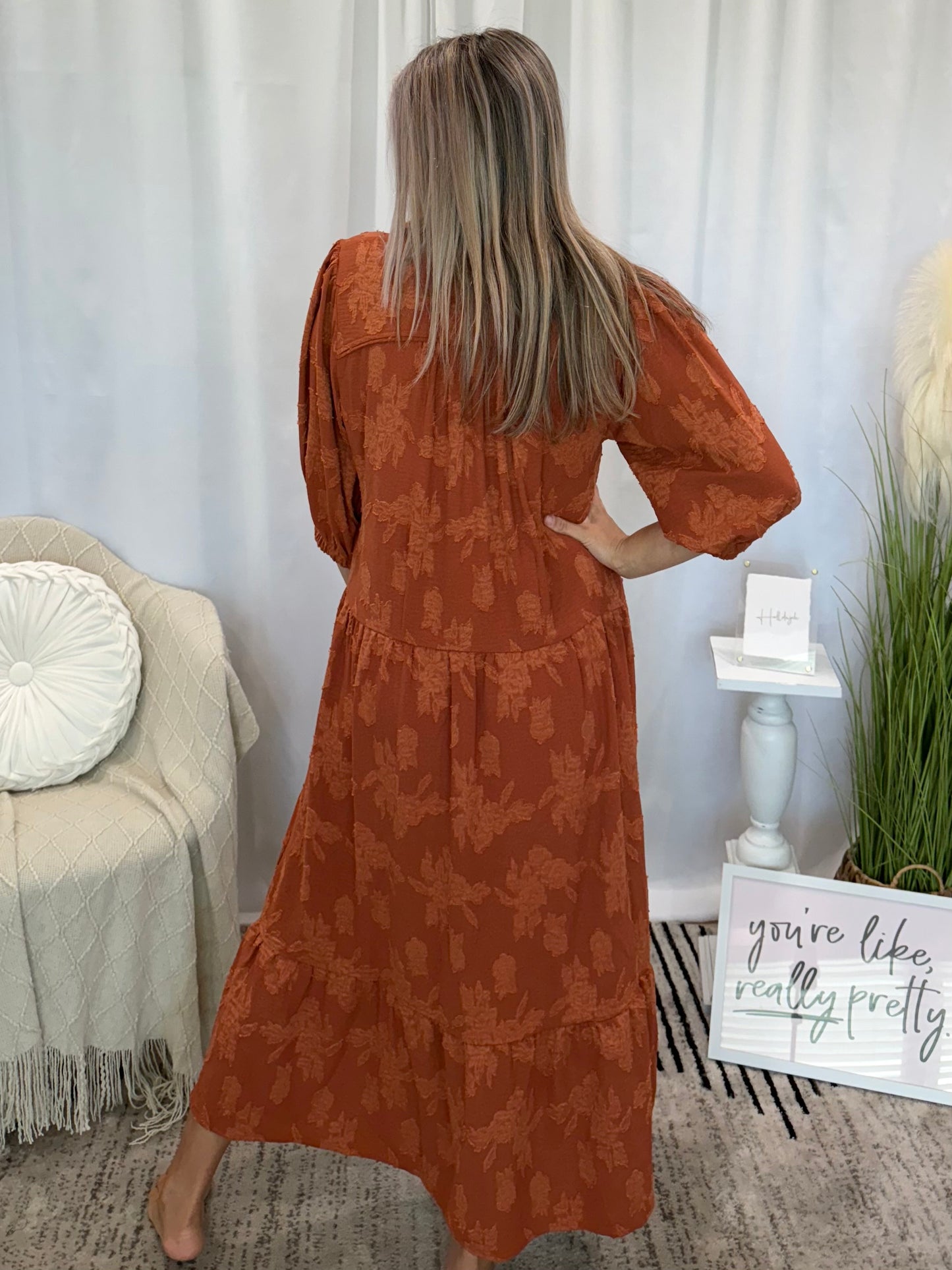 Burnt Orange Elite Dress
