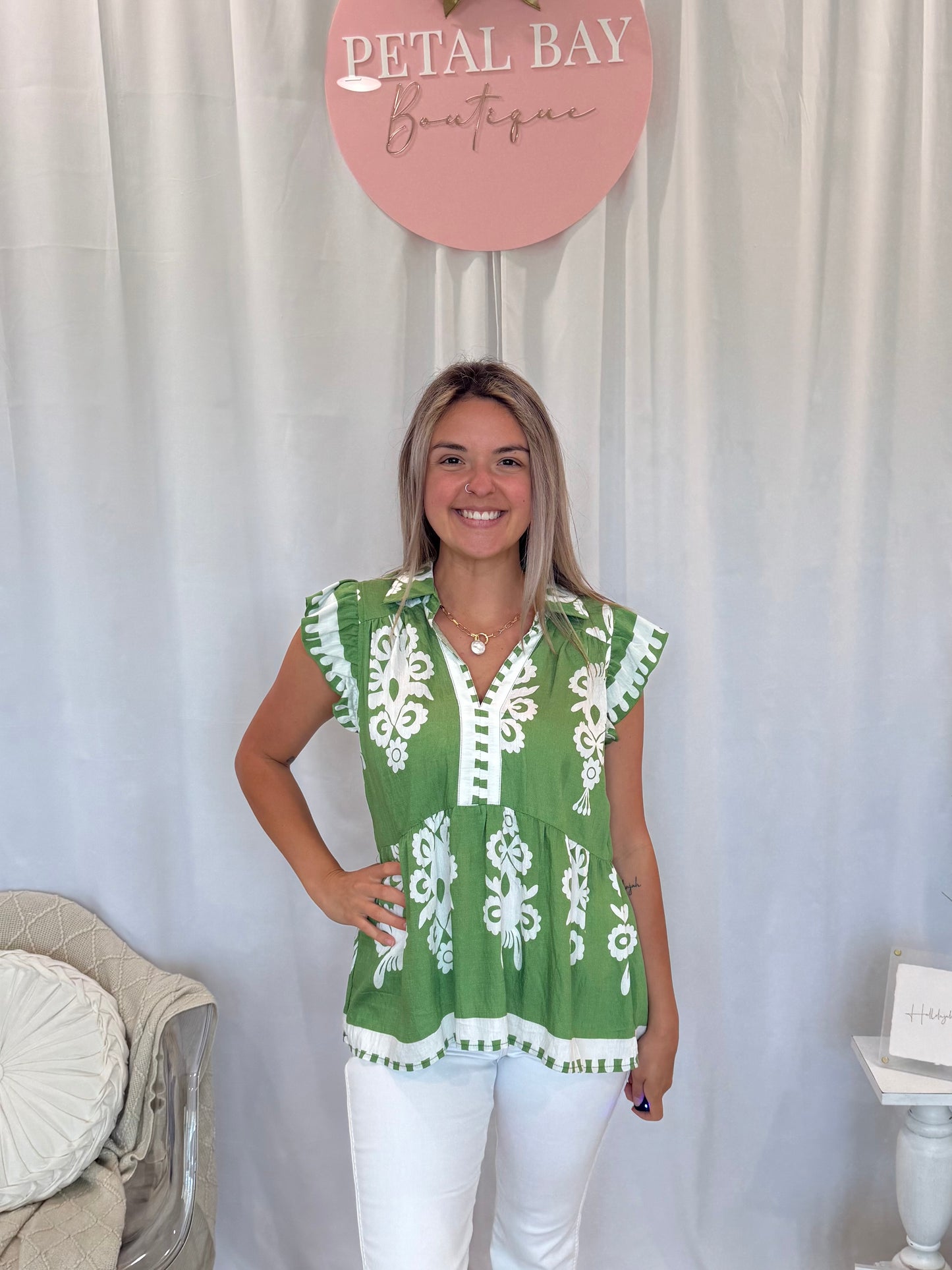 Green Nola Top