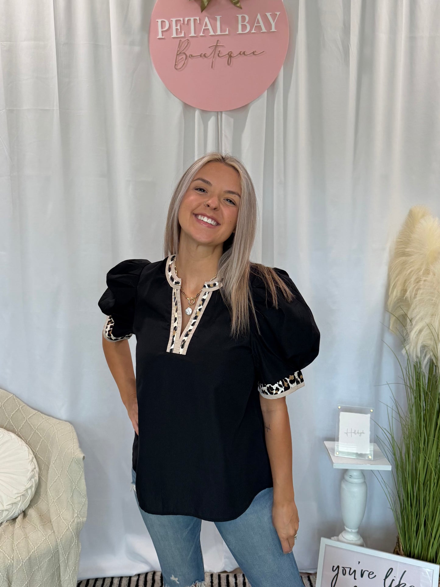 Black Cheetah Top