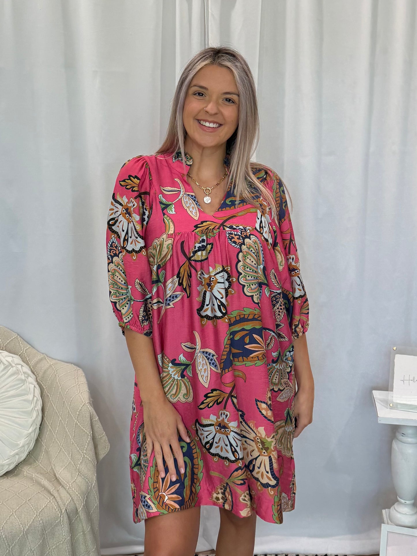 Leafy Pink Dress