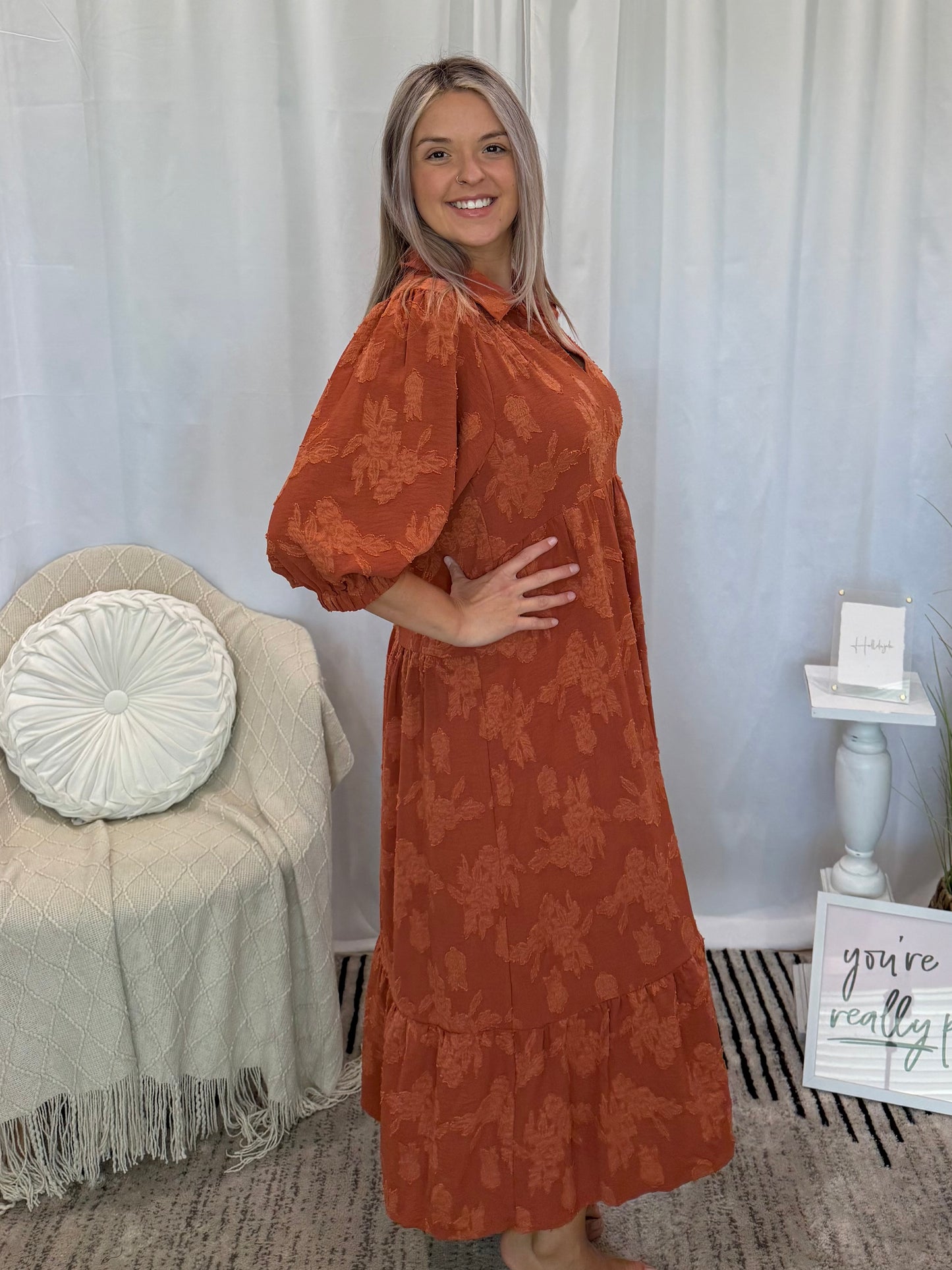 Burnt Orange Elite Dress