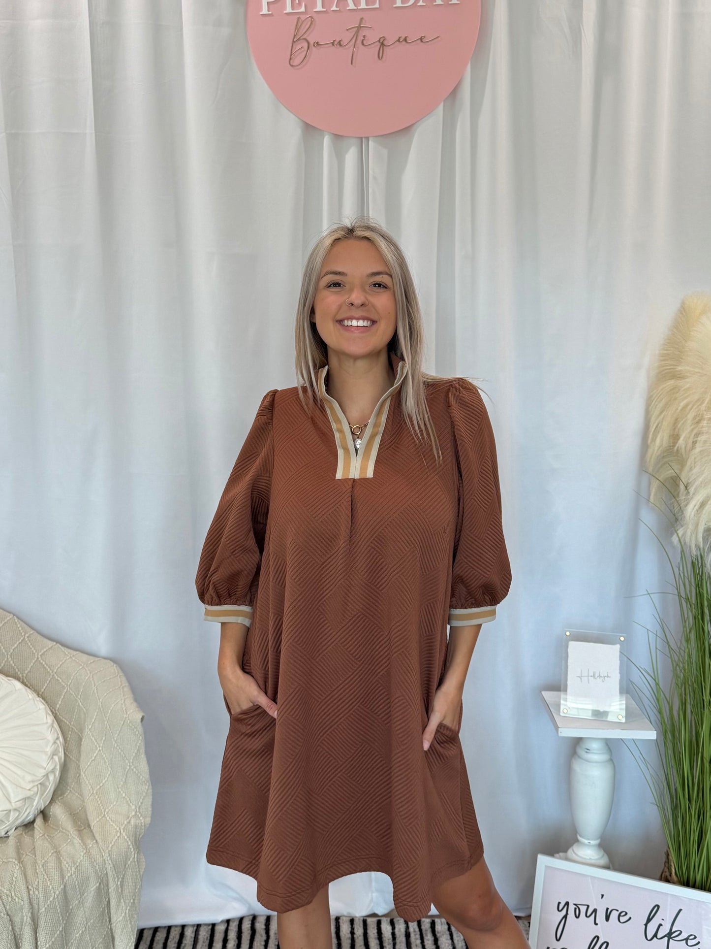 Chestnut Deluxe Dress (Pockets!)