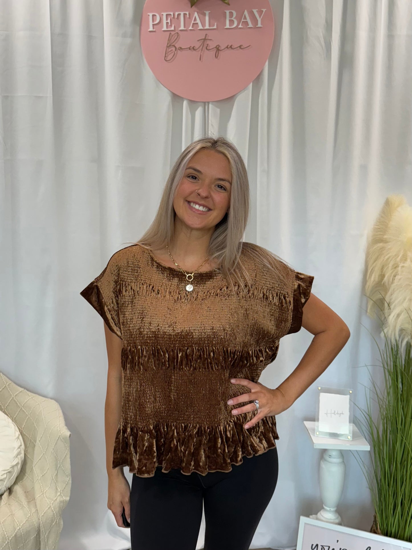 Gold Velvet Galore Top