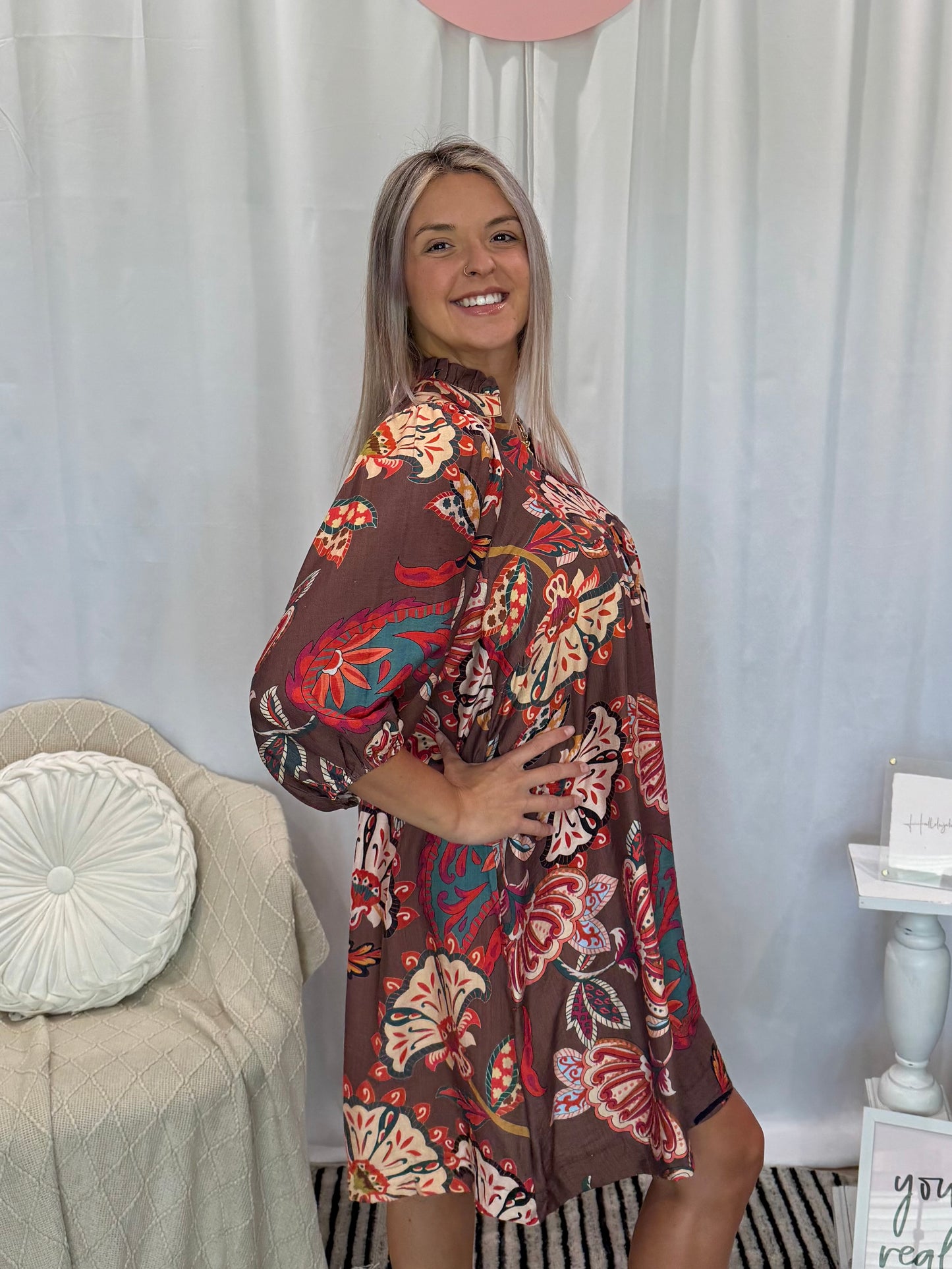 Leafy Brown Dress