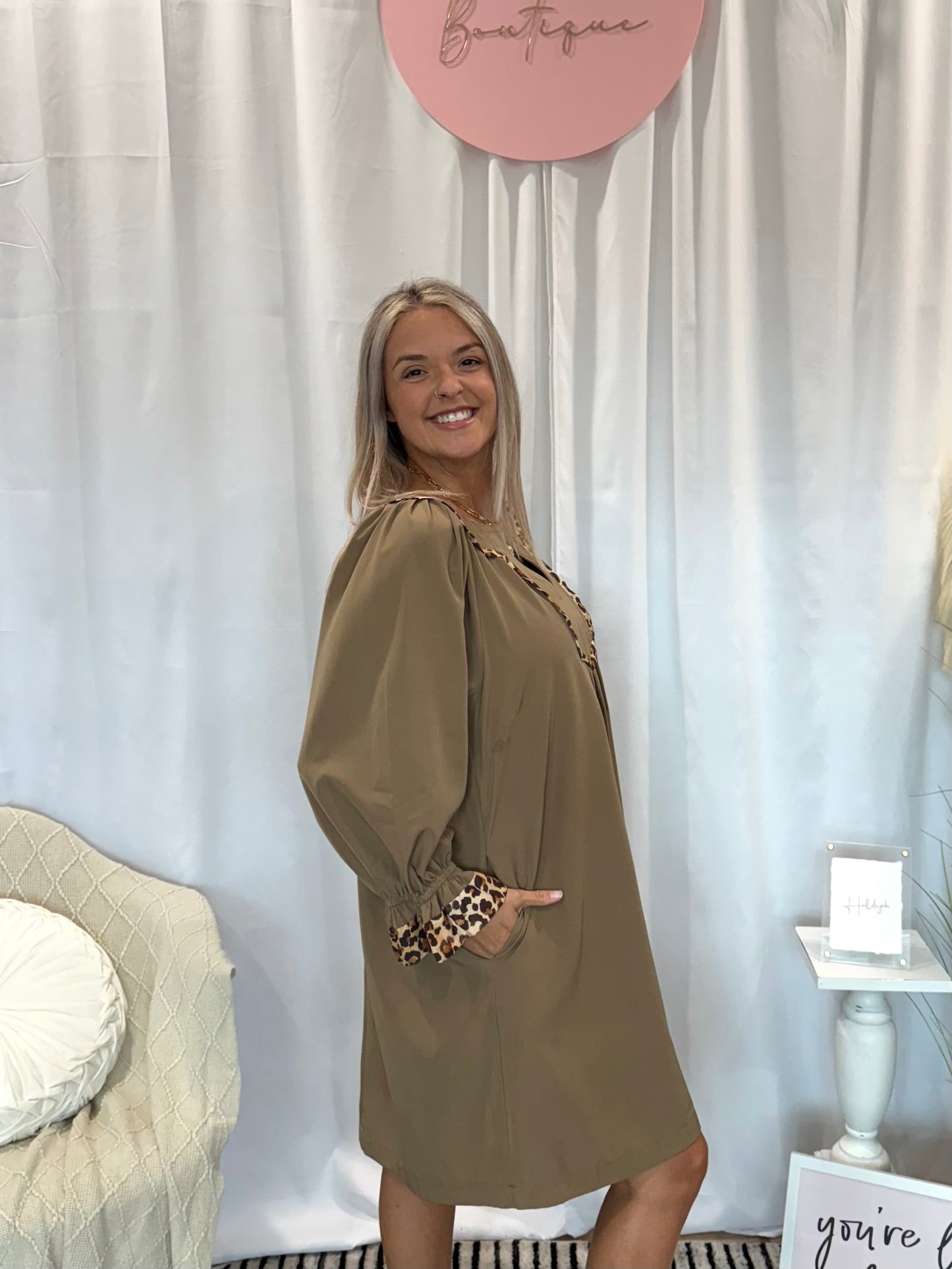 Marvelous Beige Dress (Pockets!)