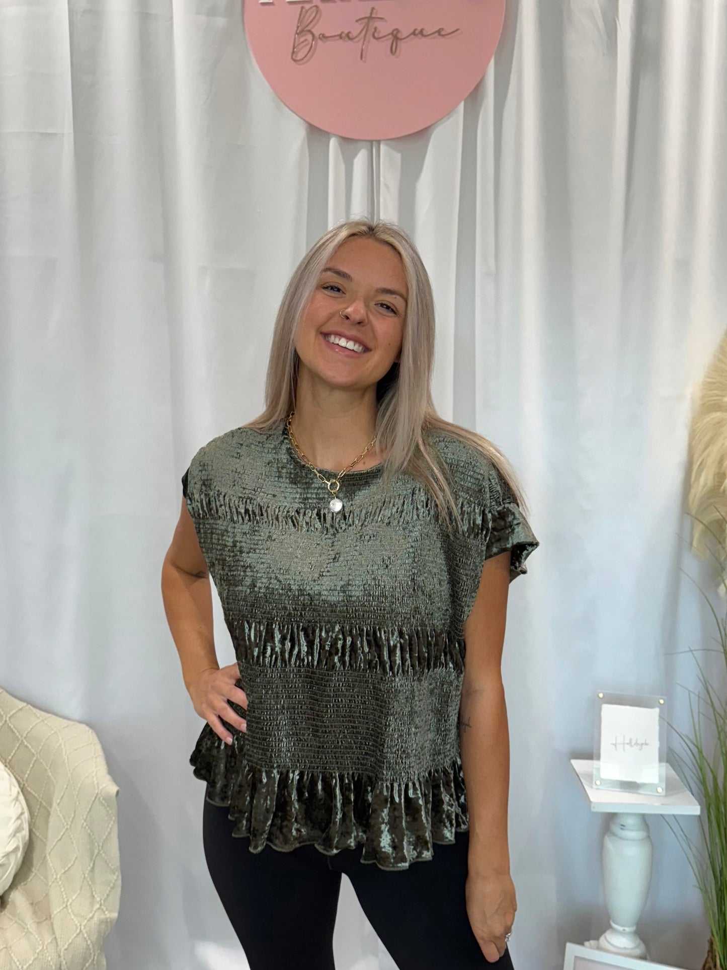 Silver Velvet Galore Top