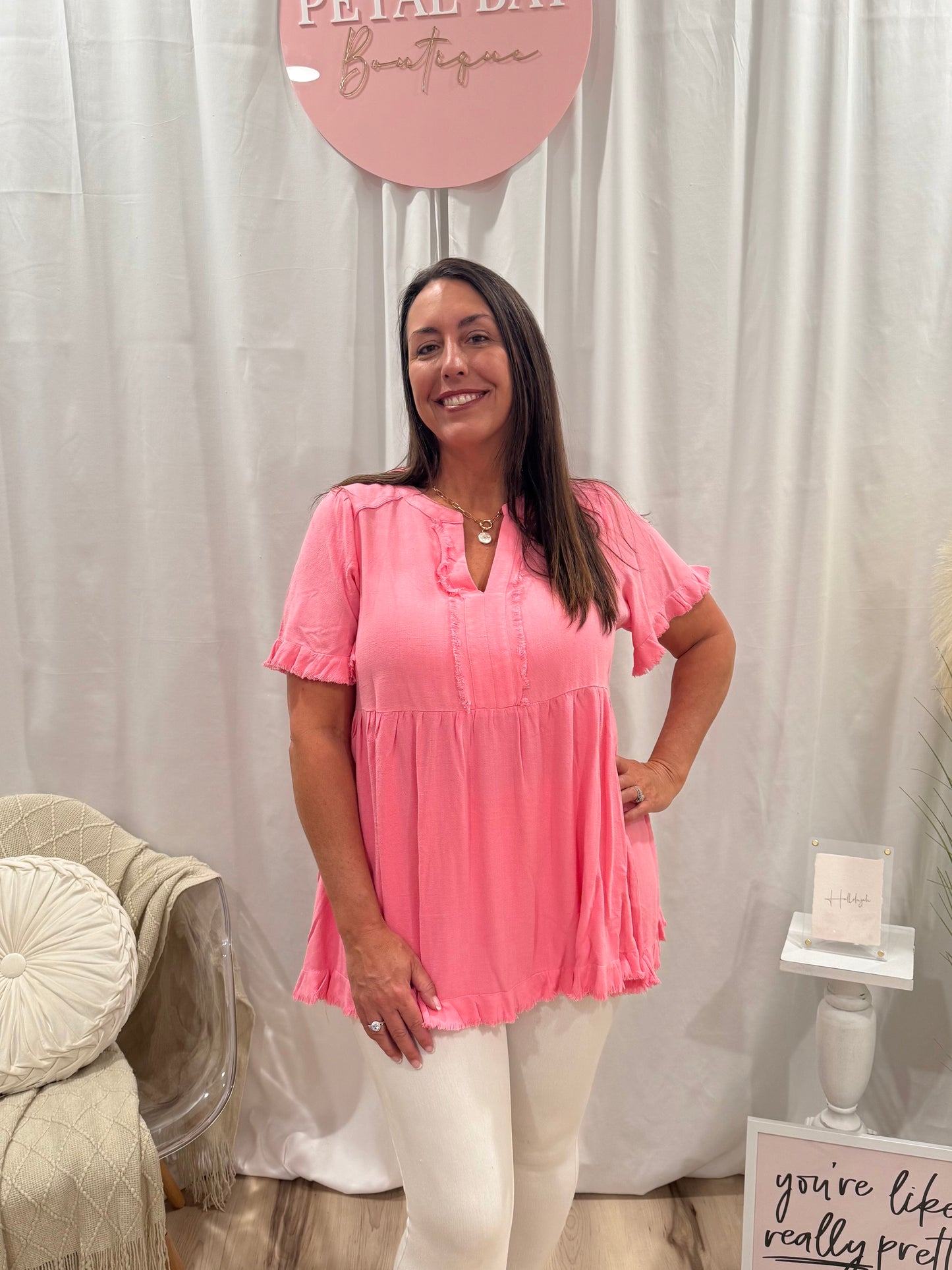 A Pop Of Pink Top