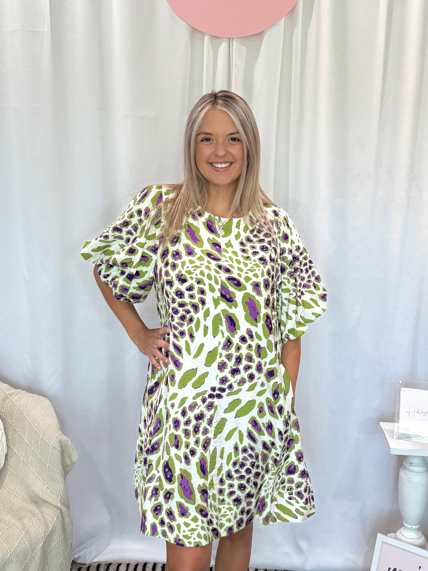 Kiwi Cheetah Dress (Pockets!)