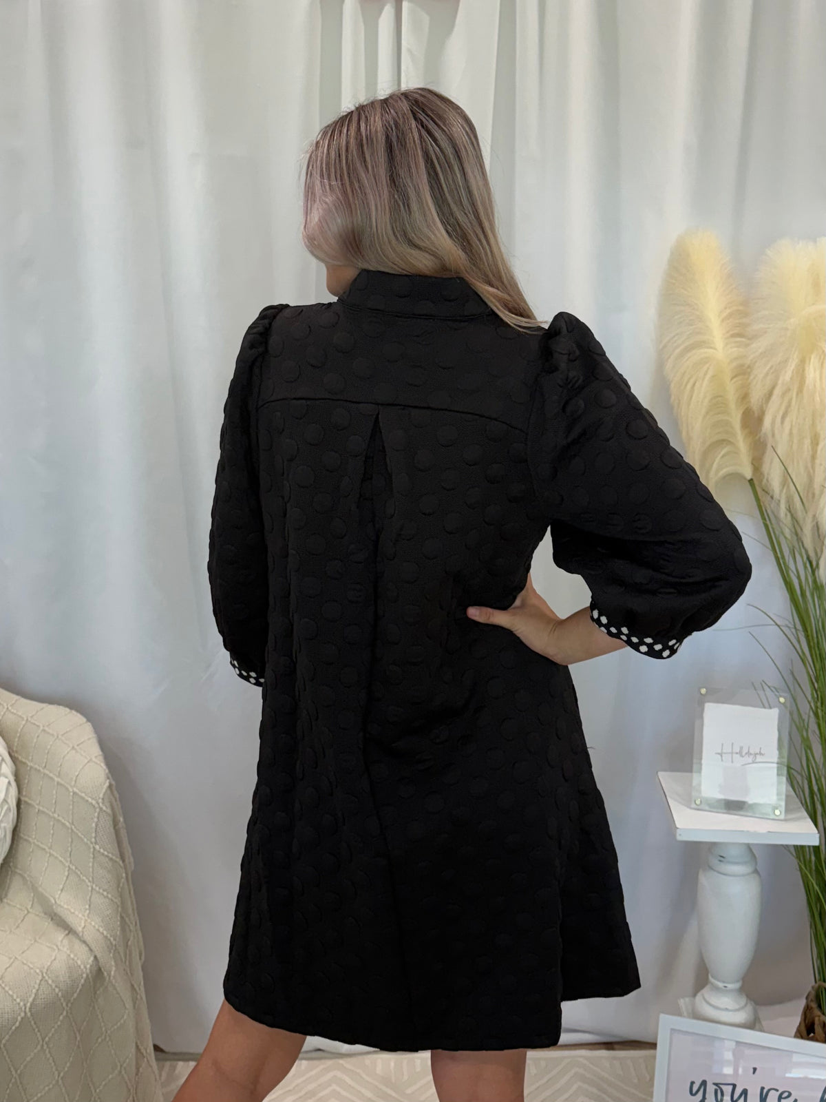Black Polka Dot Dress (Pockets!)