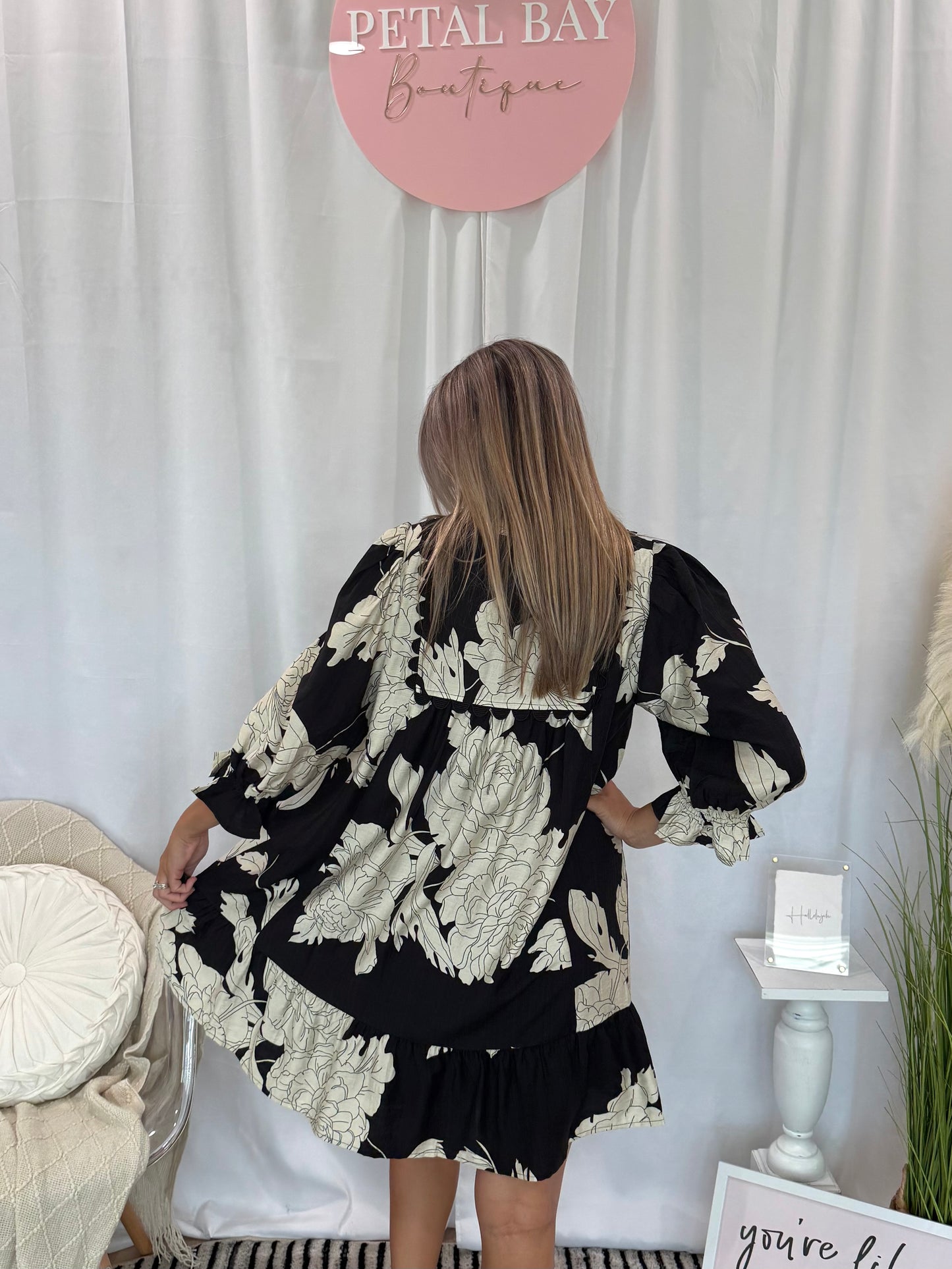 Black Chic Floral Dress