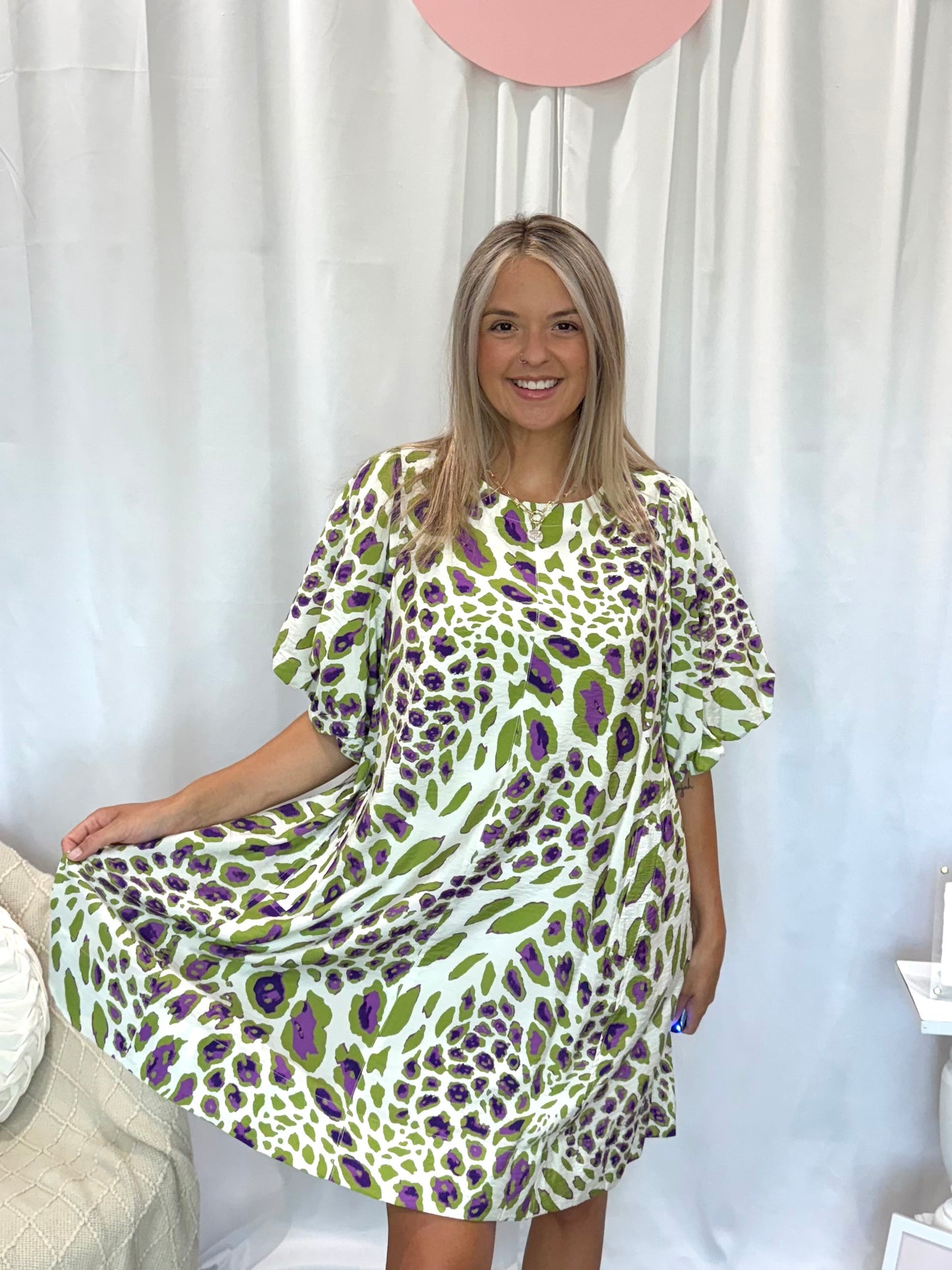 Kiwi Cheetah Dress (Pockets!)