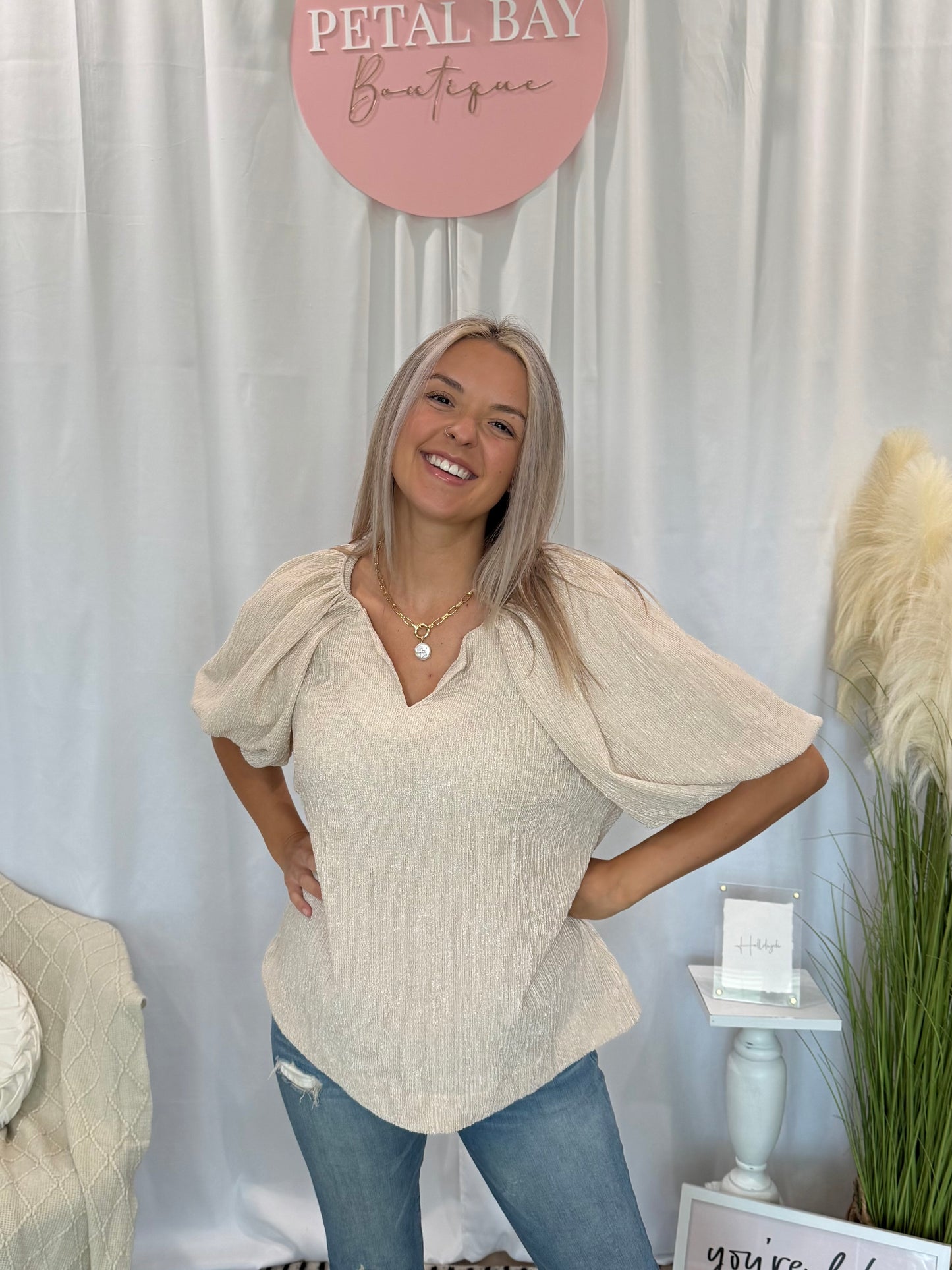 Poppin Champagne Glam Top