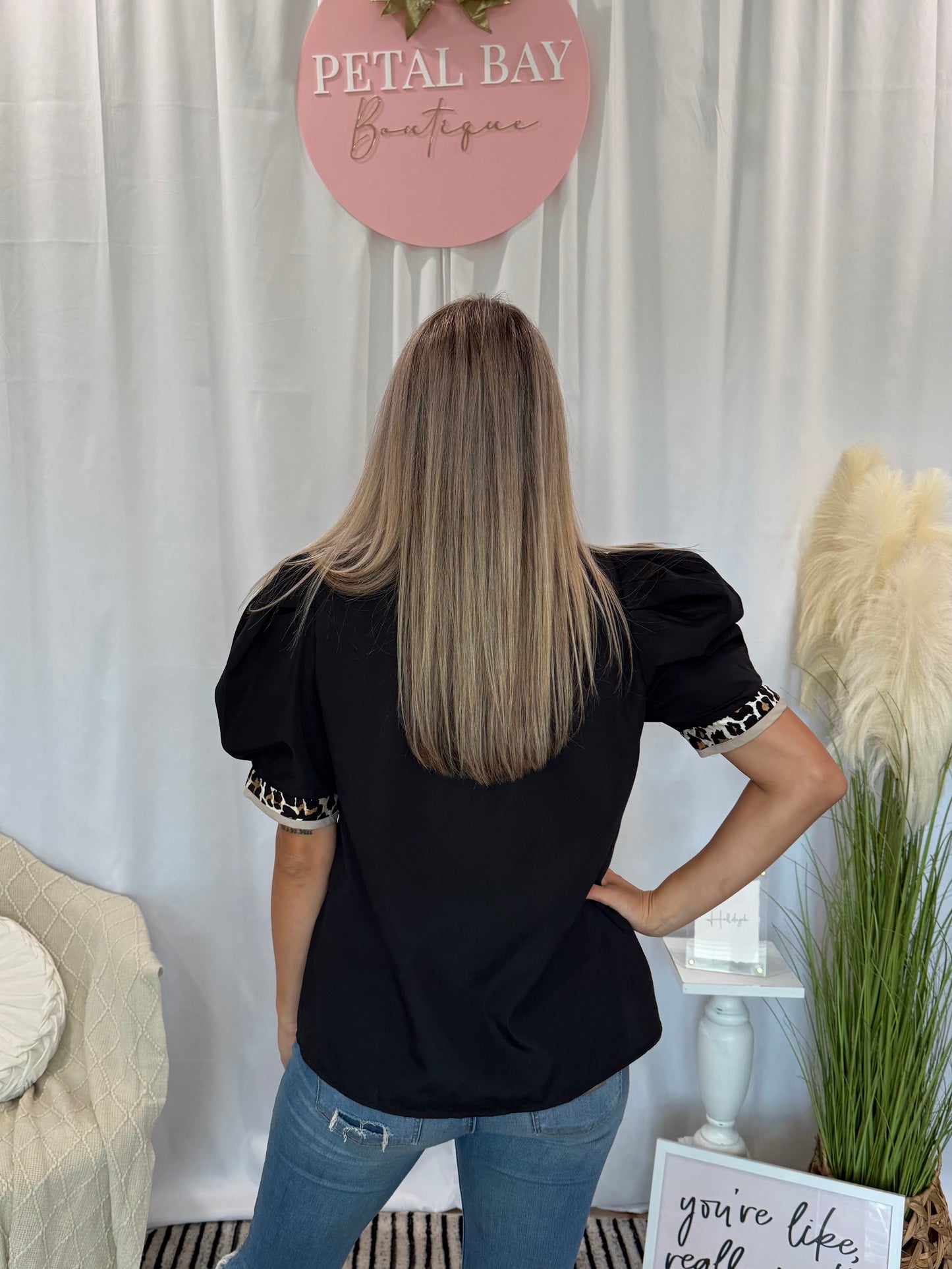 Black Cheetah Top