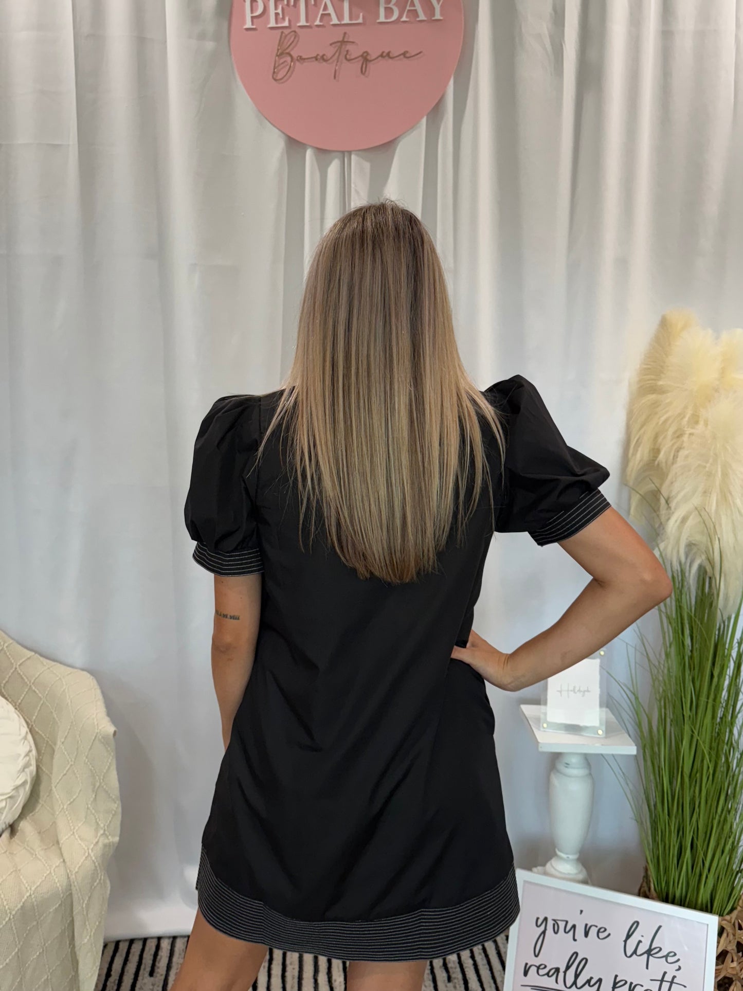 Blazing Black Luxury Dress (Pockets!)
