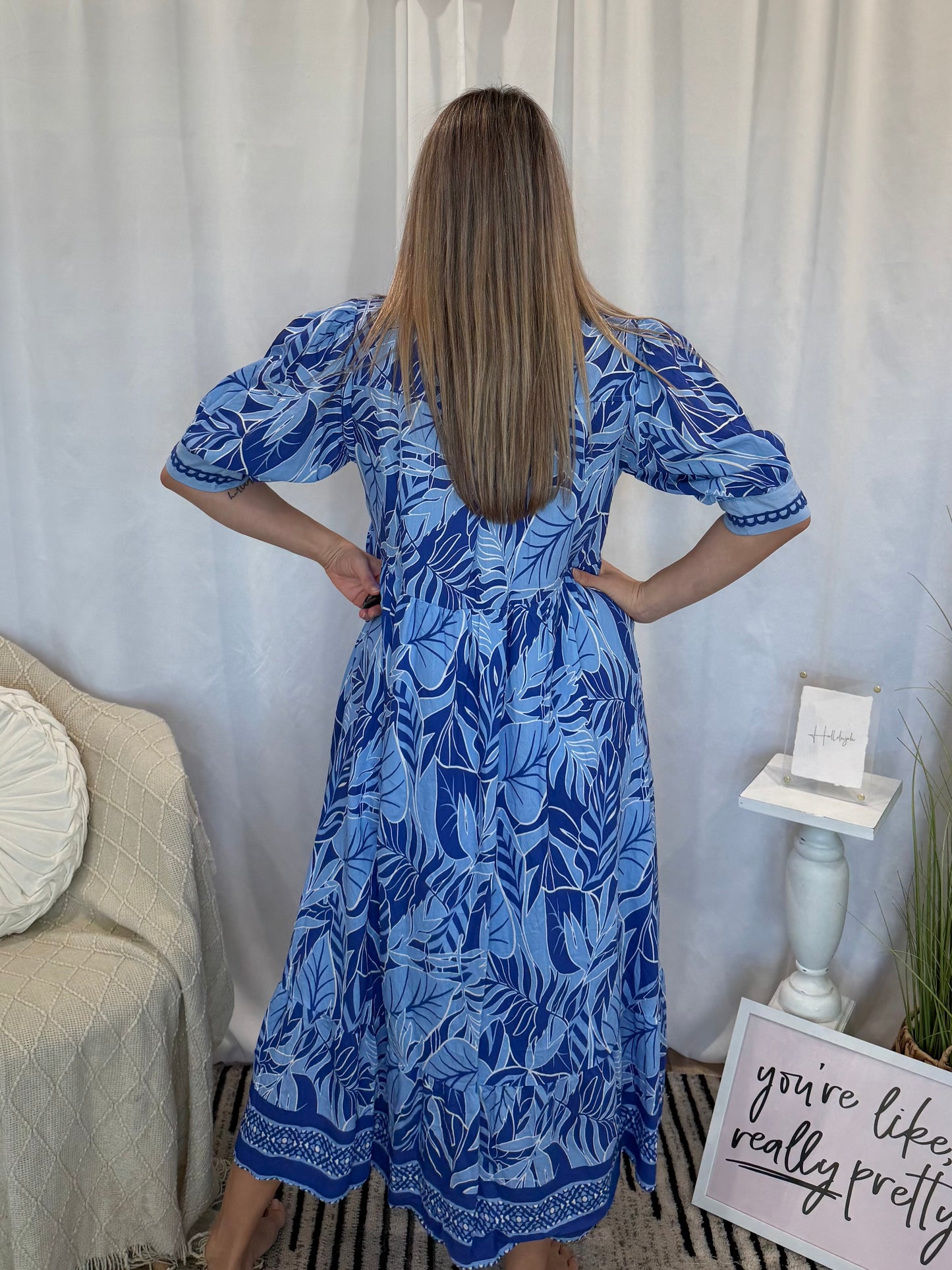 Beautiful Blue Hawaiian Dress
