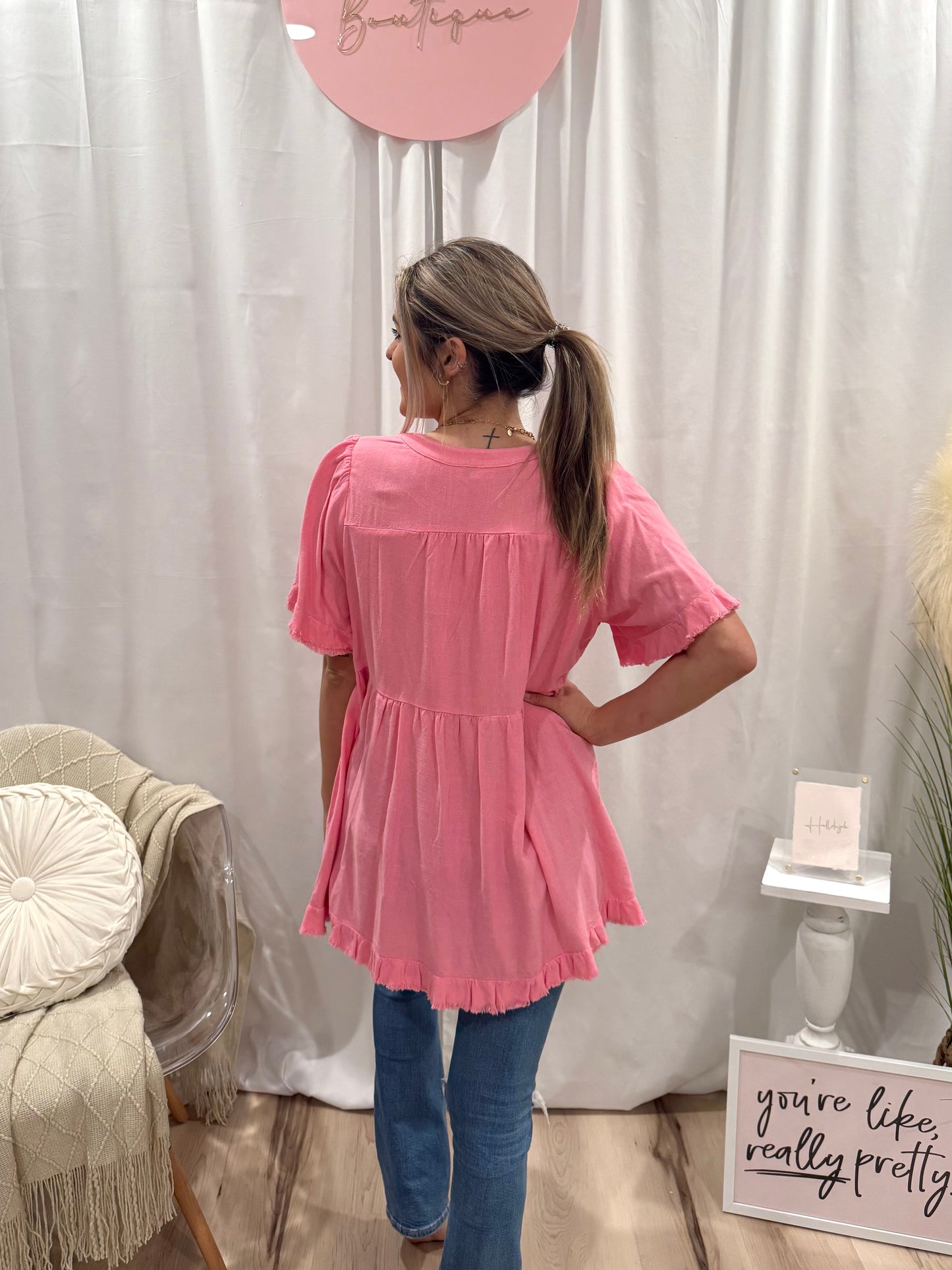 A Pop Of Pink Top