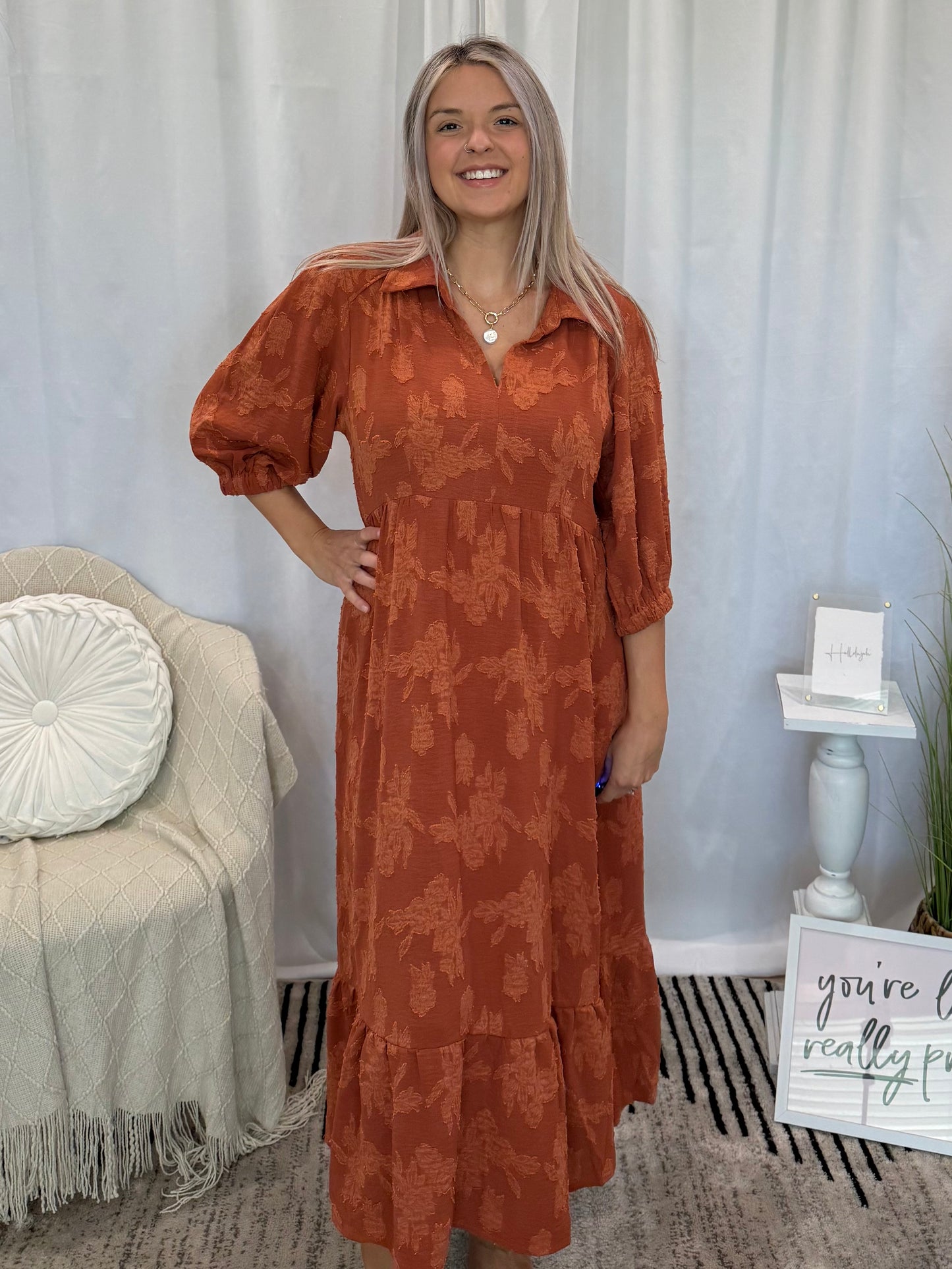 Burnt Orange Elite Dress