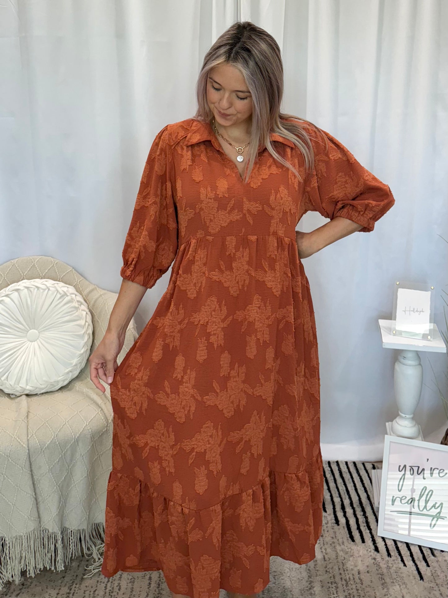 Burnt Orange Elite Dress
