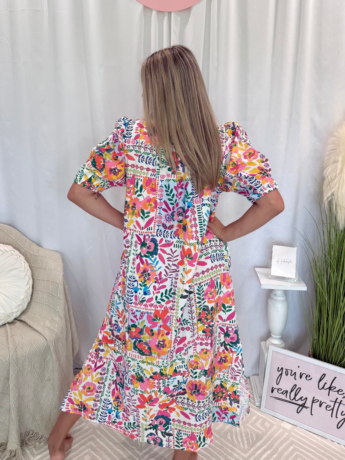 Pink & Rose Dress (Pockets!)