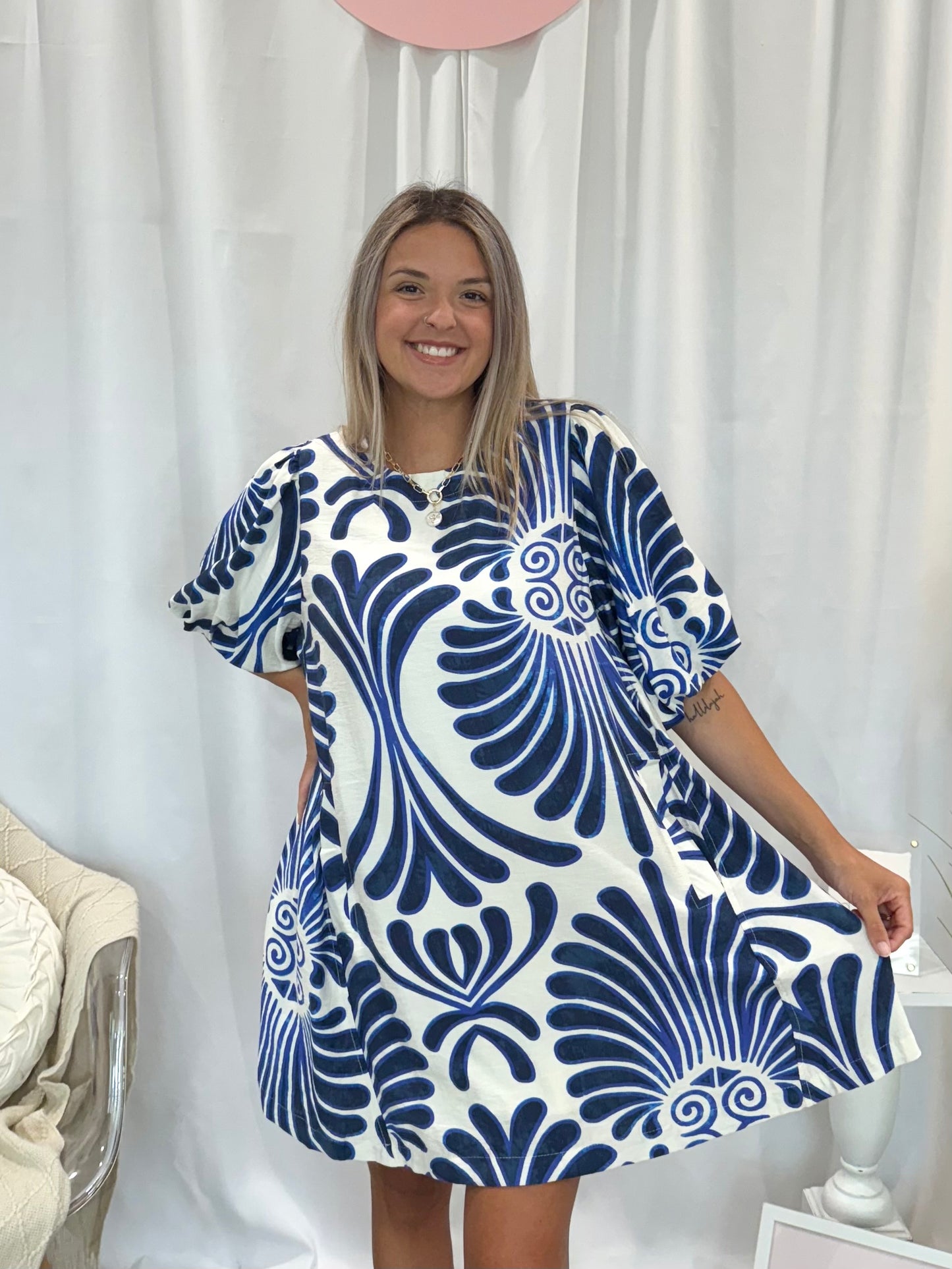Navy Vacay Dress (Pockets!)