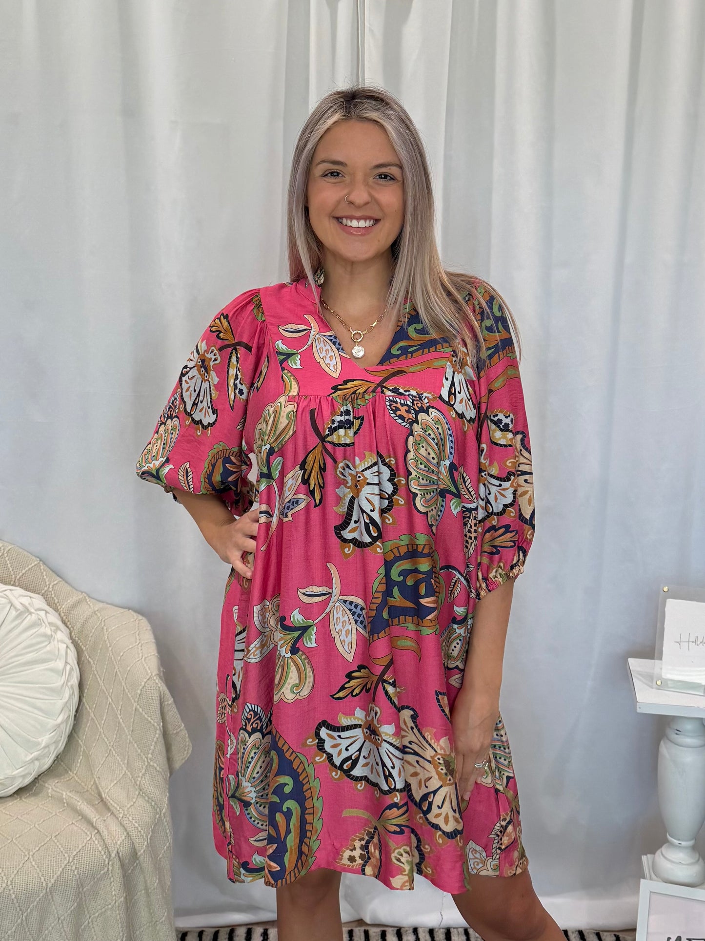 Leafy Pink Dress