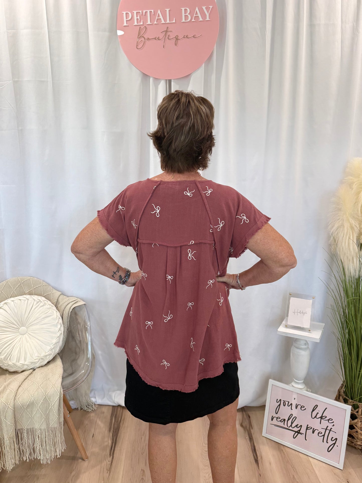 Mauve Bow Top