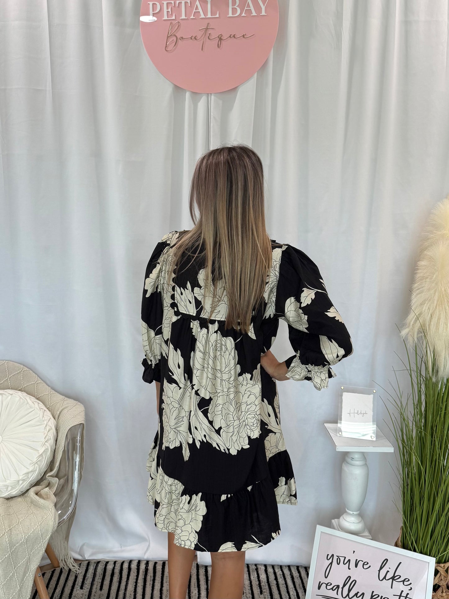 Black Chic Floral Dress