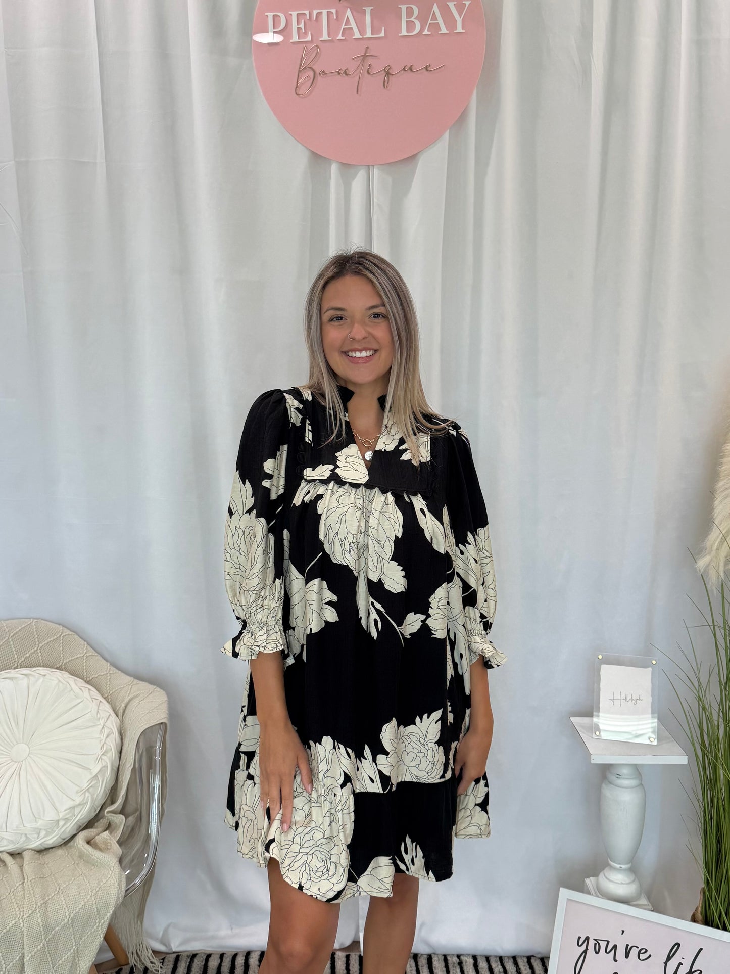 Black Chic Floral Dress