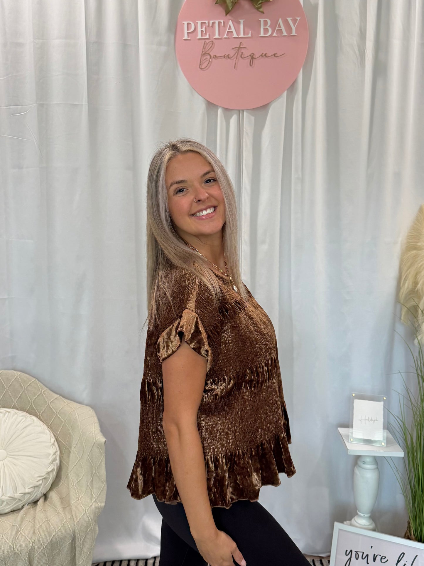 Gold Velvet Galore Top