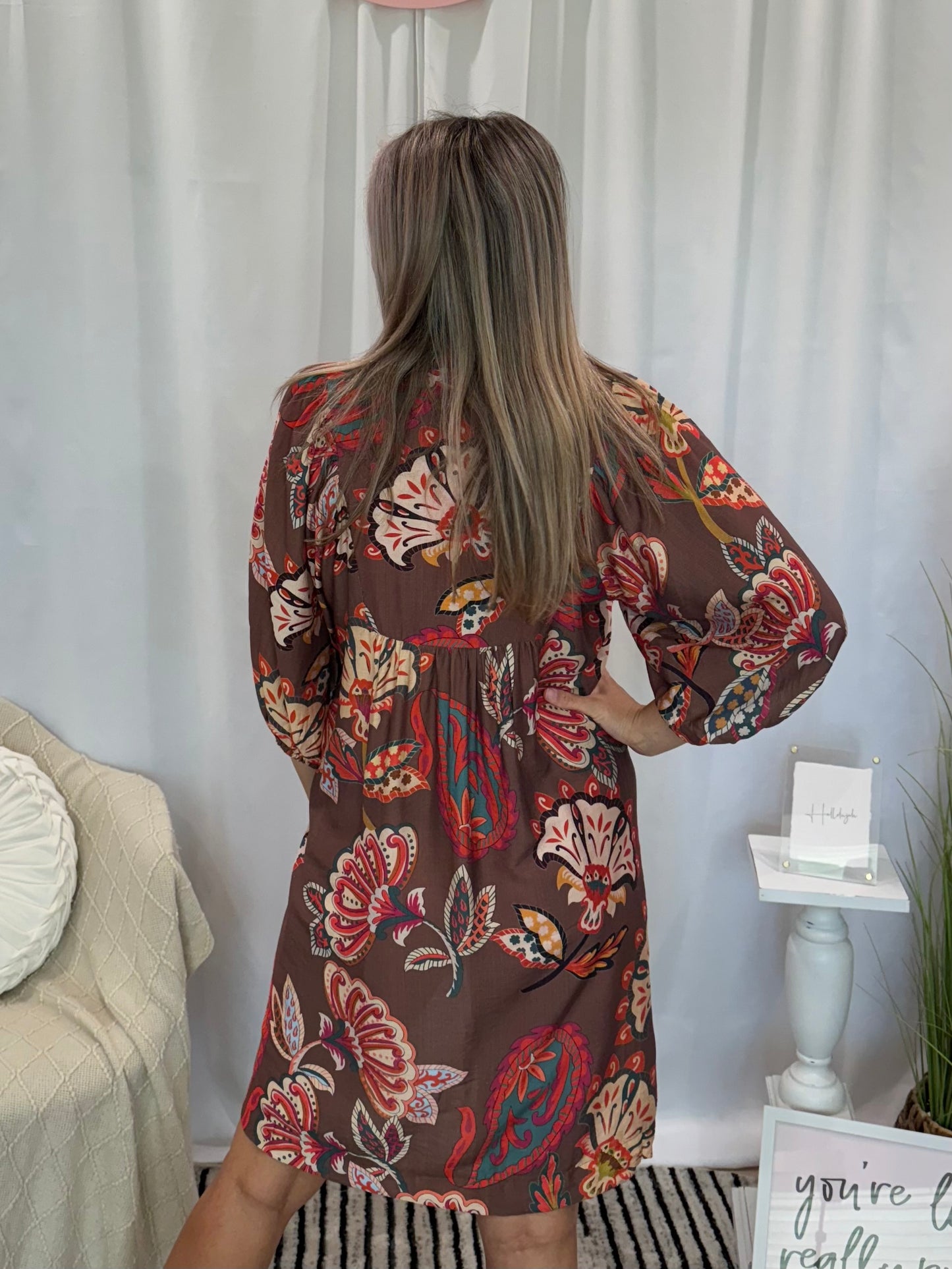Leafy Brown Dress