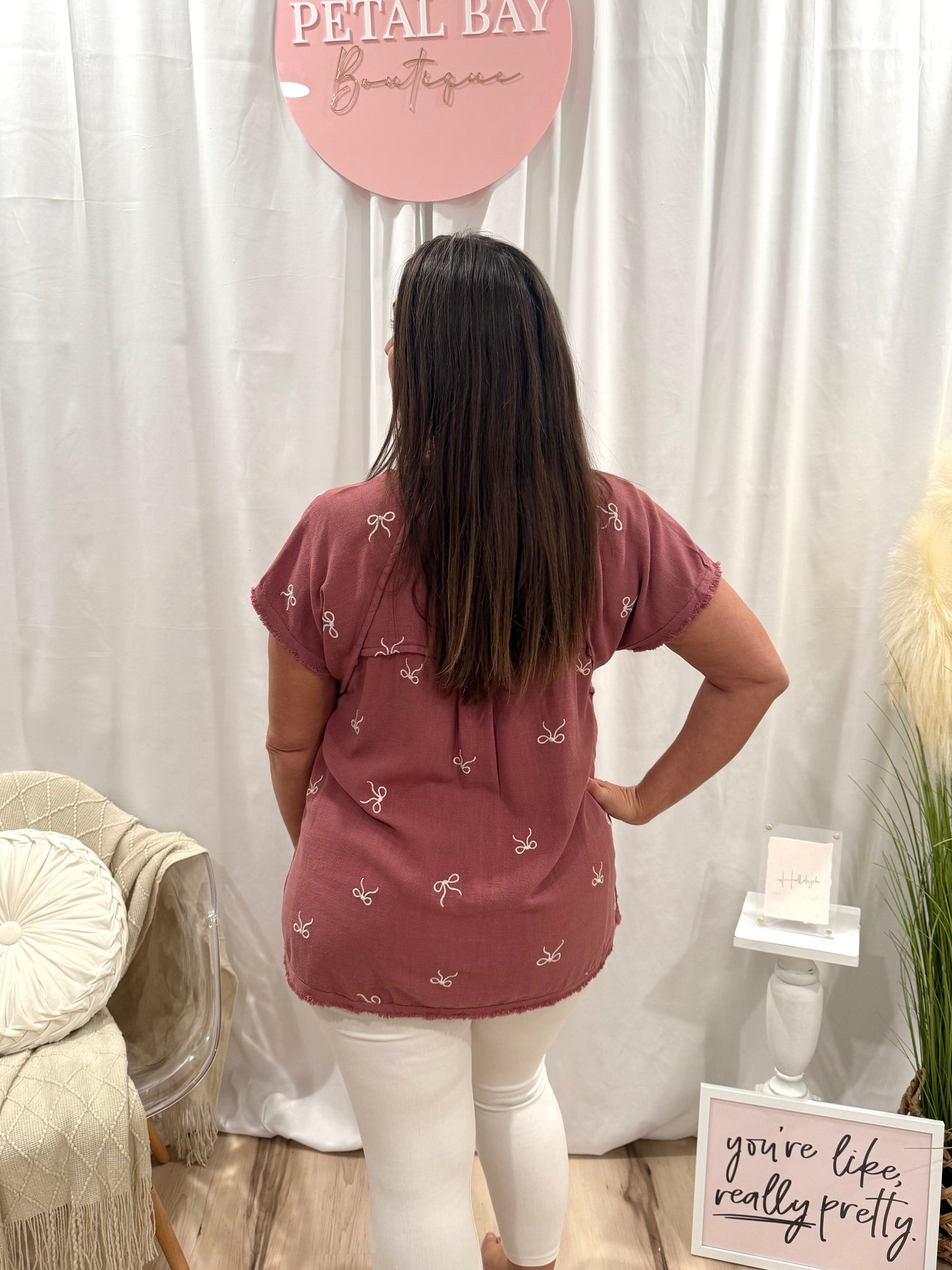 Mauve Bow Top