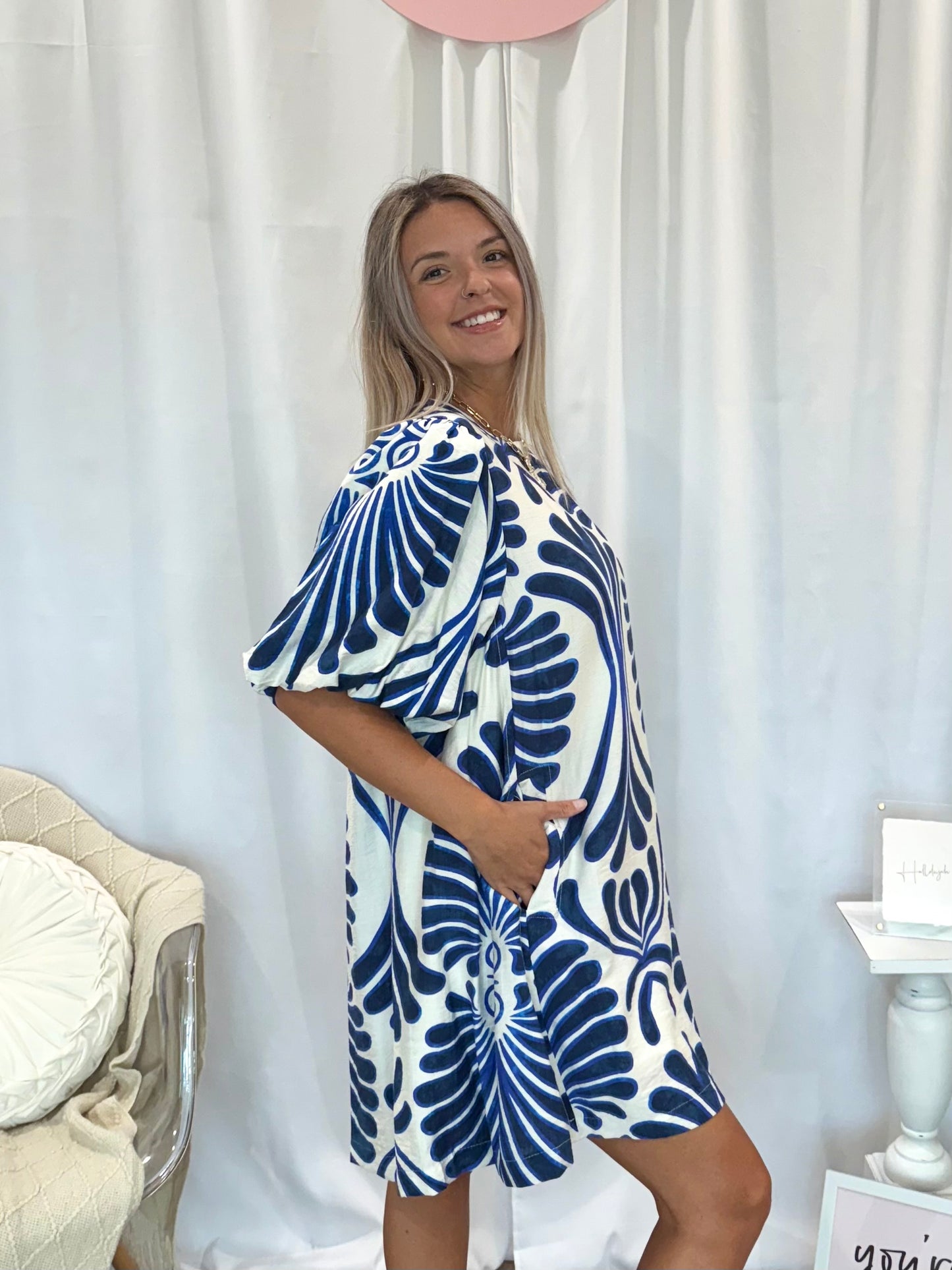 Navy Vacay Dress (Pockets!)