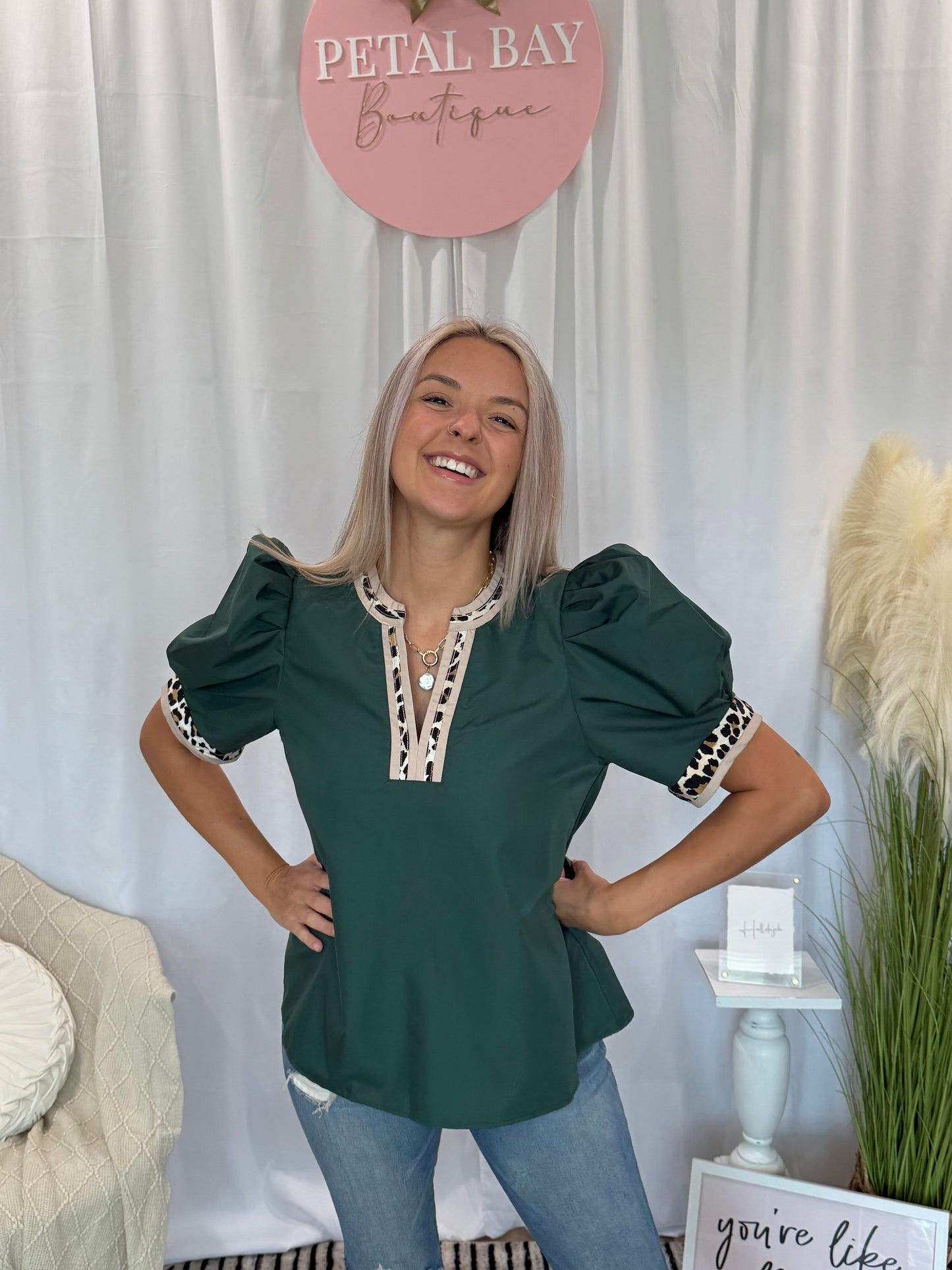 Olive Cheetah Top