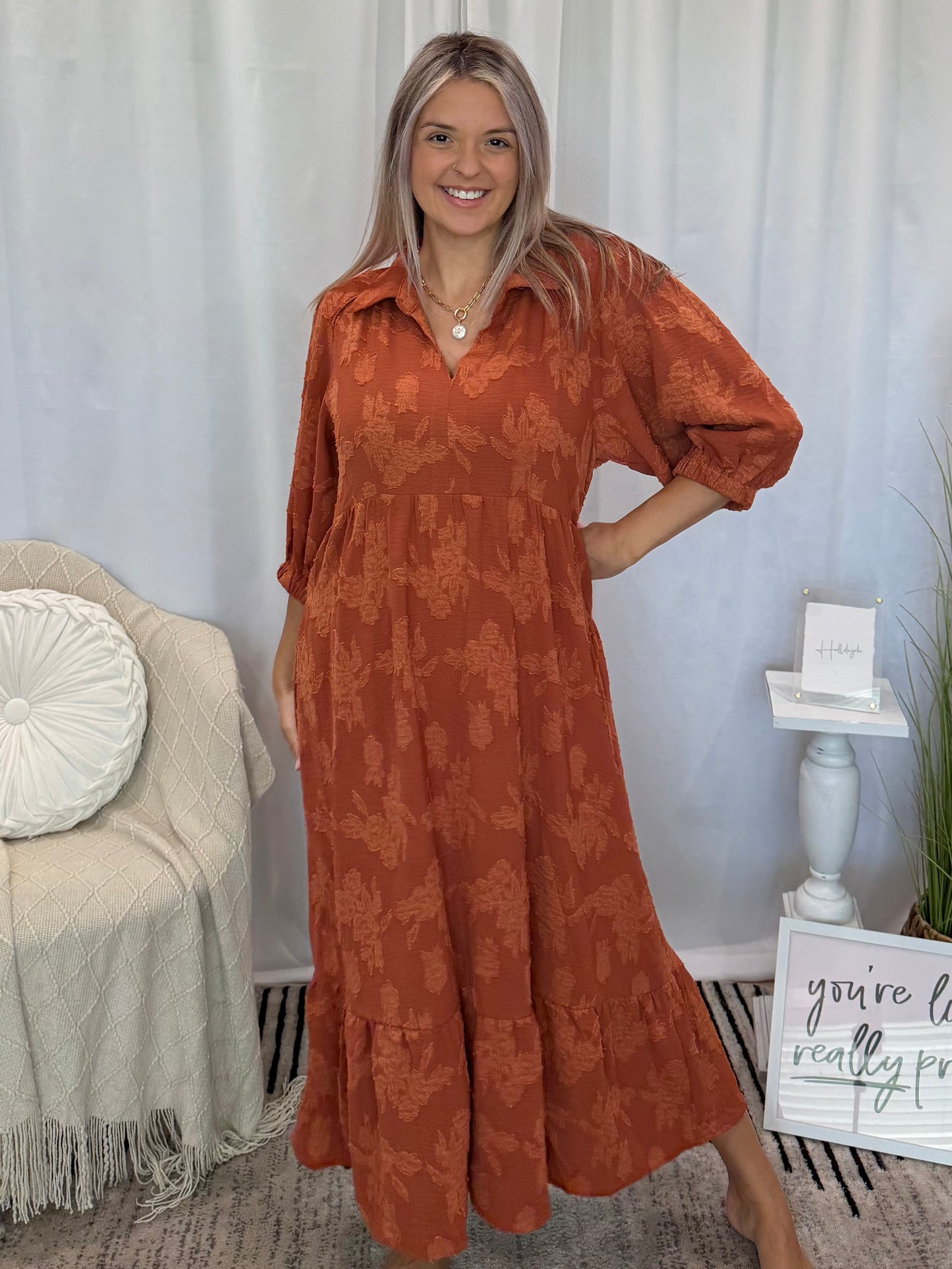 Burnt Orange Elite Dress